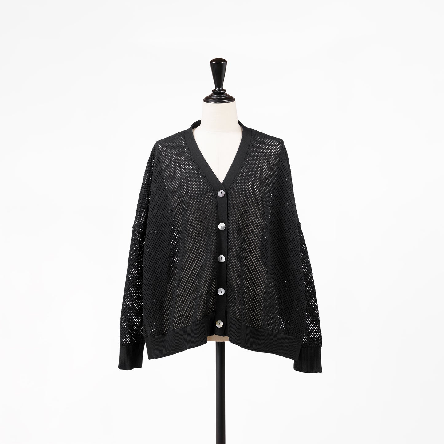 25SS mizuiro ind シアーパターンVネックカーディガン