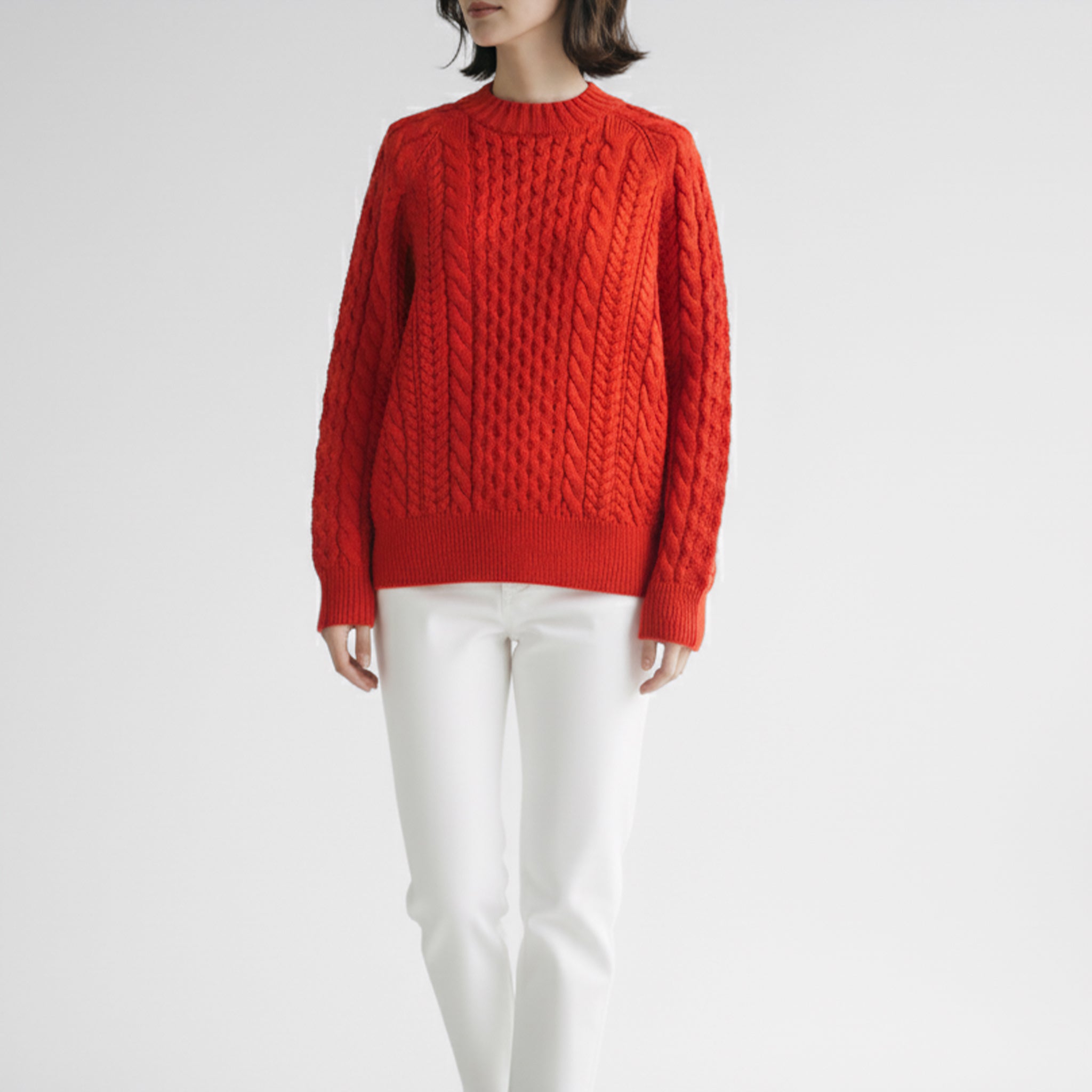 ONTADE公式｜BATONER バトナー ソリッドウール アラン クルーネックの通販