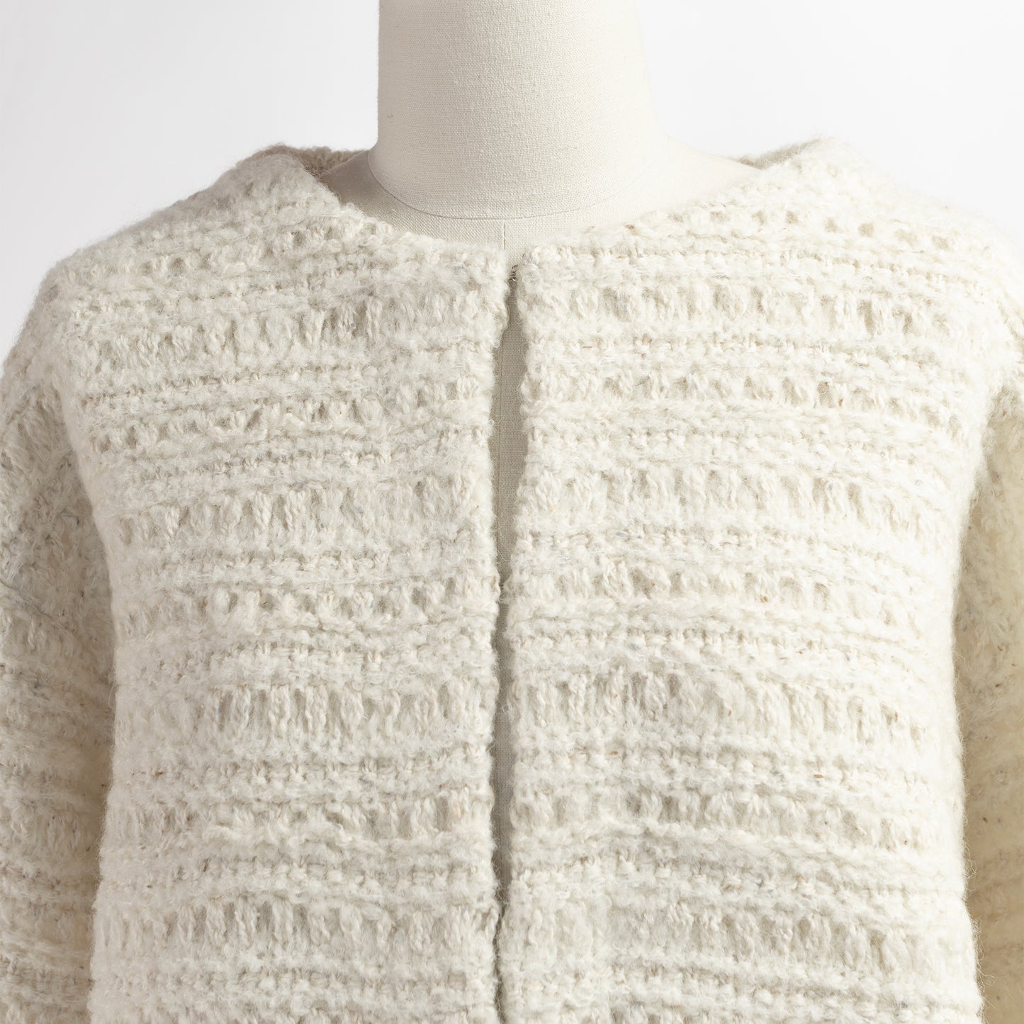 BATONER TWEEDY CREW NECK CARDIGAN