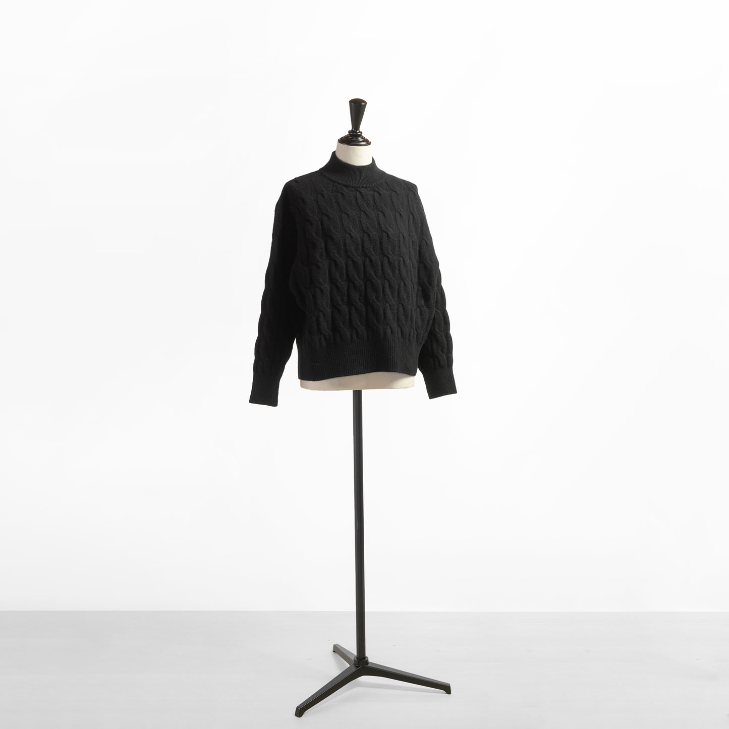 BATONER SUPREME LAMB CABLE MOCK NECK