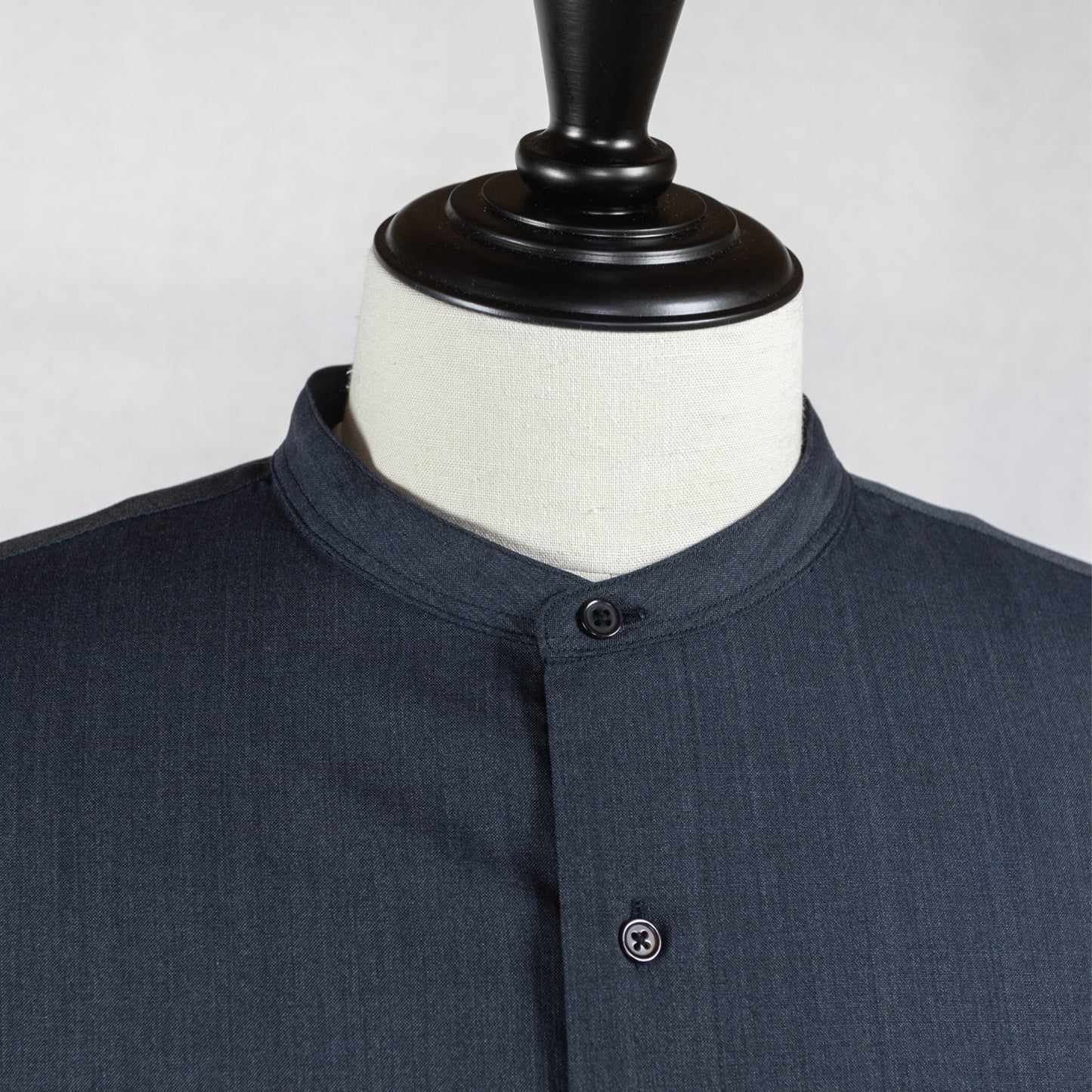 BATONER MEN WOOL BAND COLLAR SHIRT