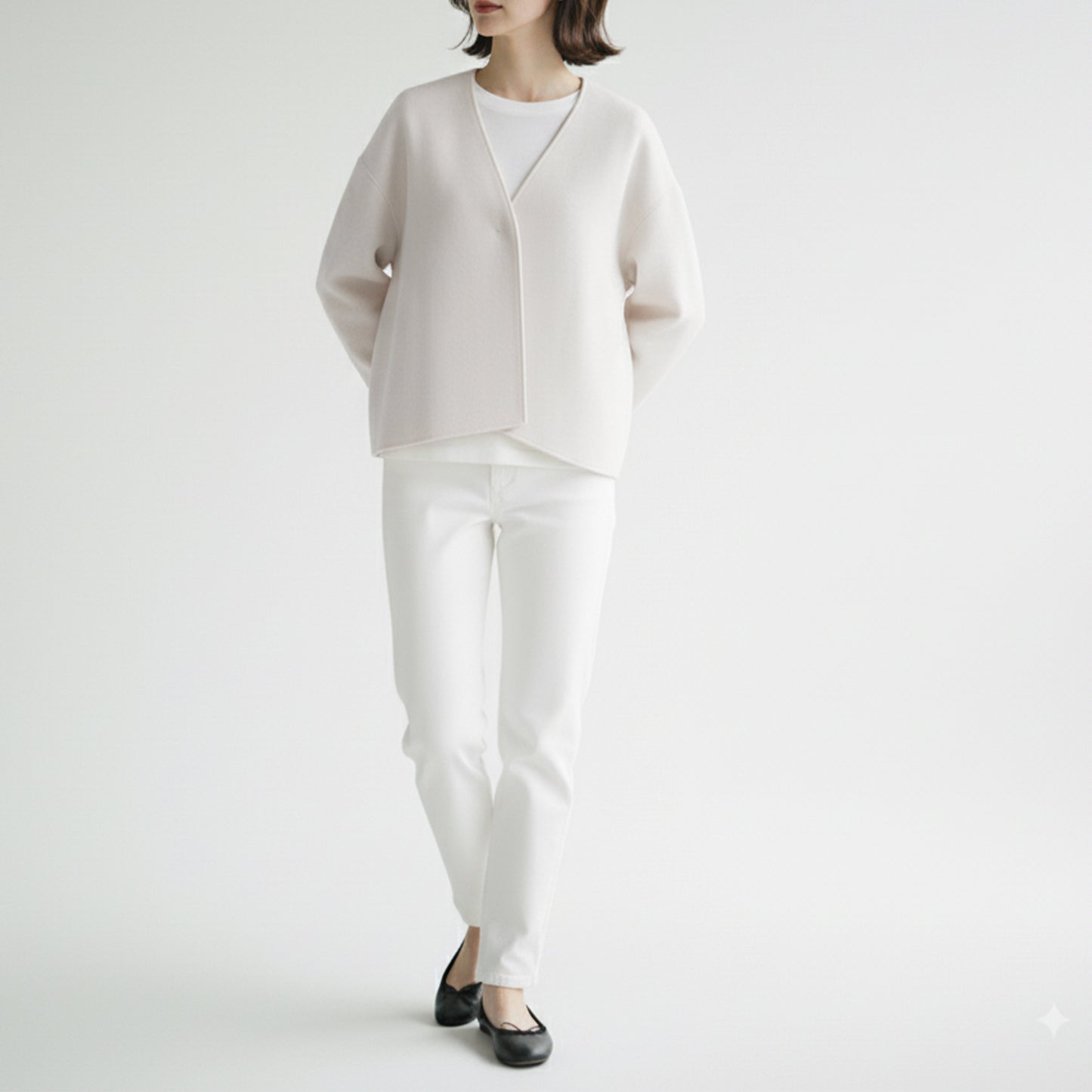 25AW cafune フェイクスエードVネックジャケット 545401