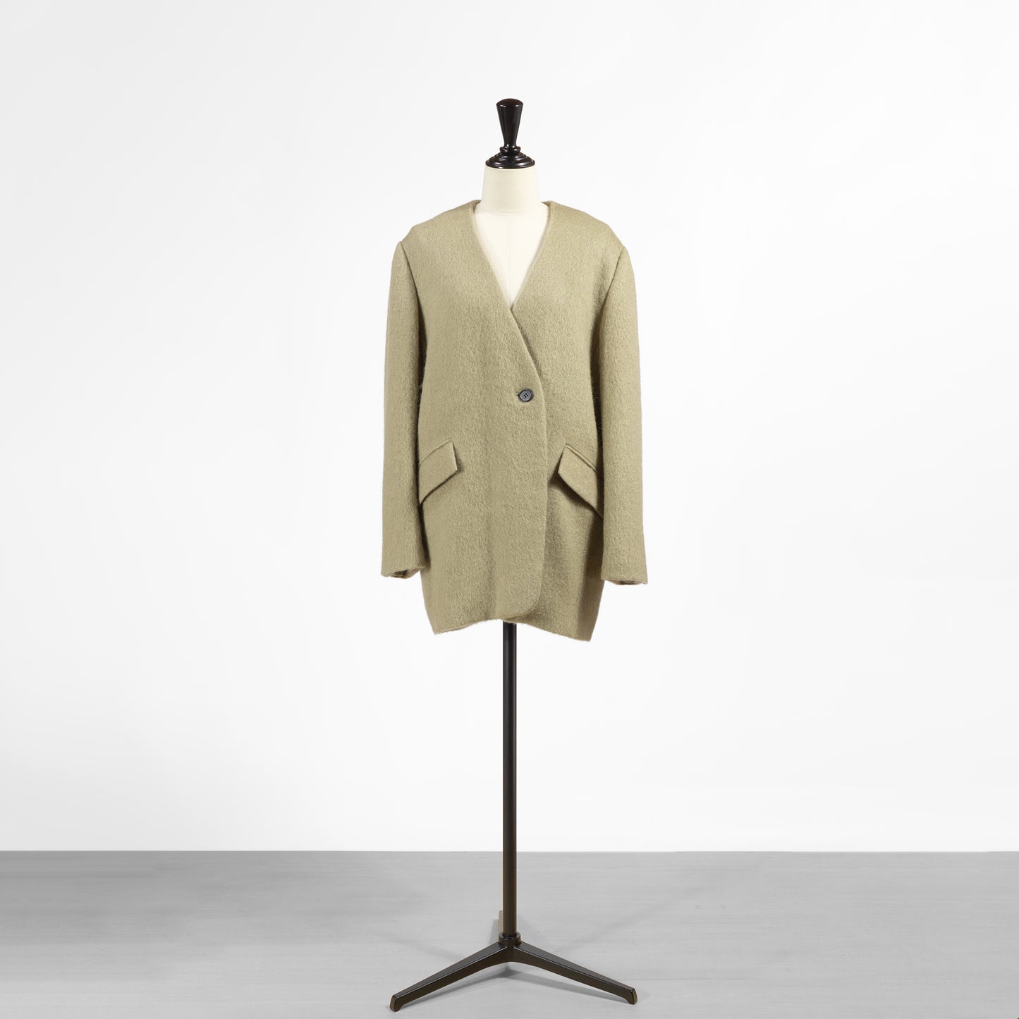 25AW cafune ノーカラーウールモヘヤショートコート 545413