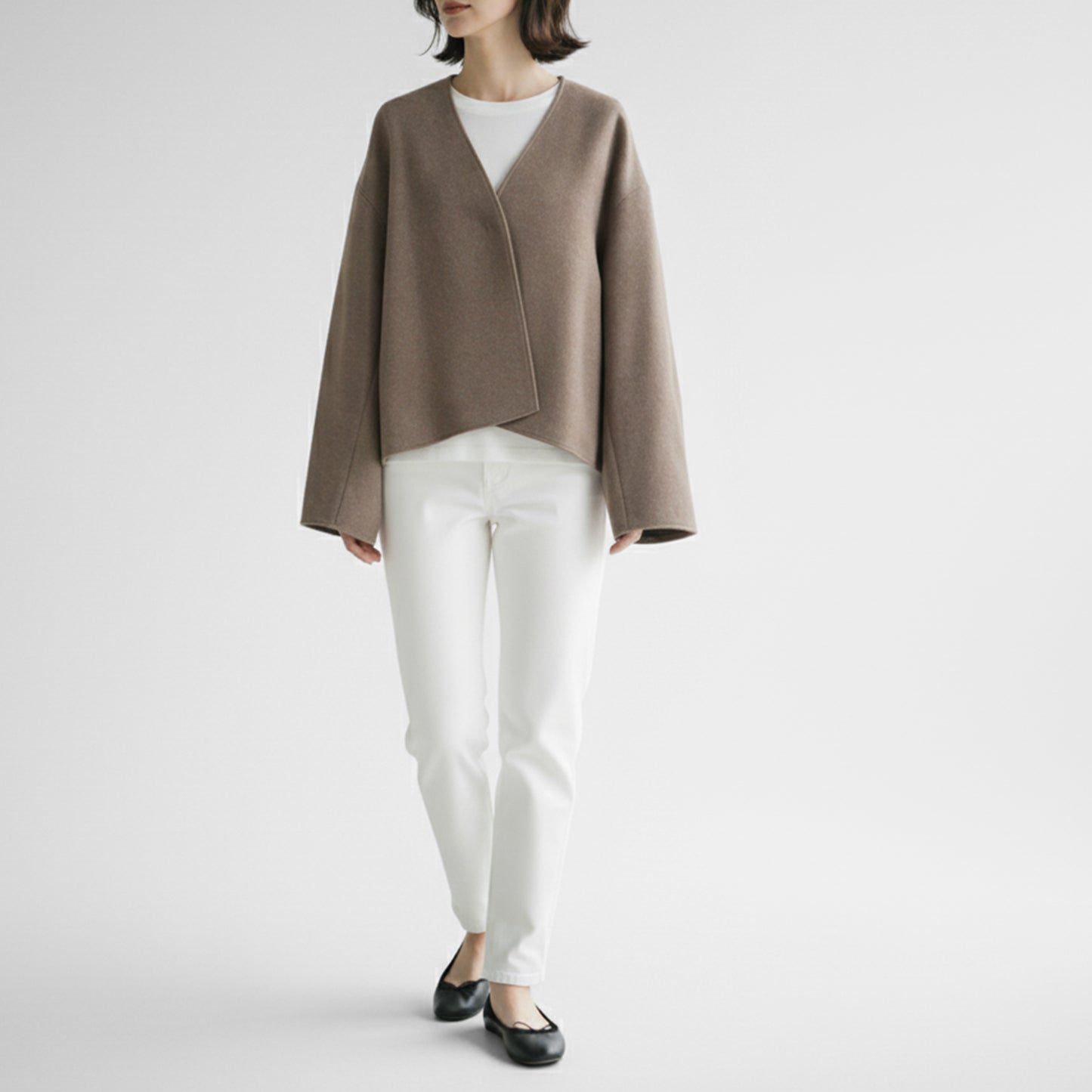 25AW cafune フェイクスエードVネックジャケット 545401