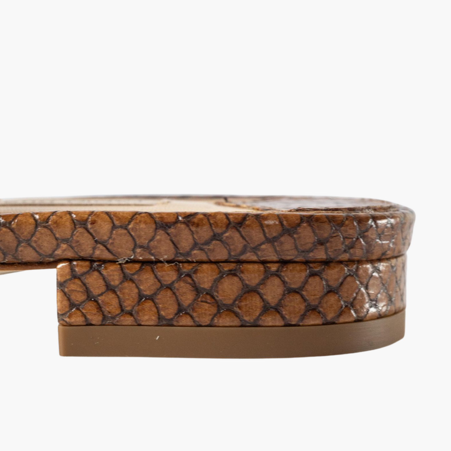 FABIO RUSCONI PYTHON PATTERN FLAT SANDALS