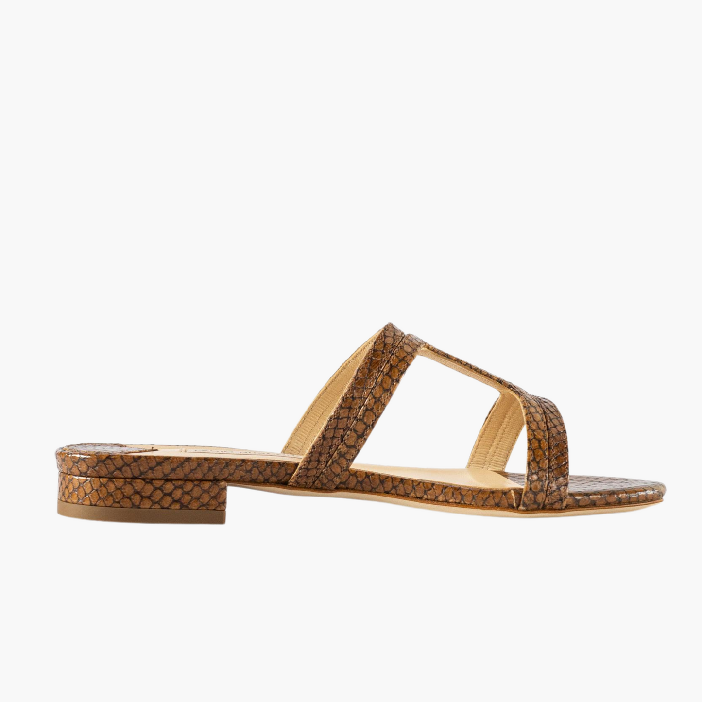 FABIO RUSCONI PYTHON PATTERN FLAT SANDALS