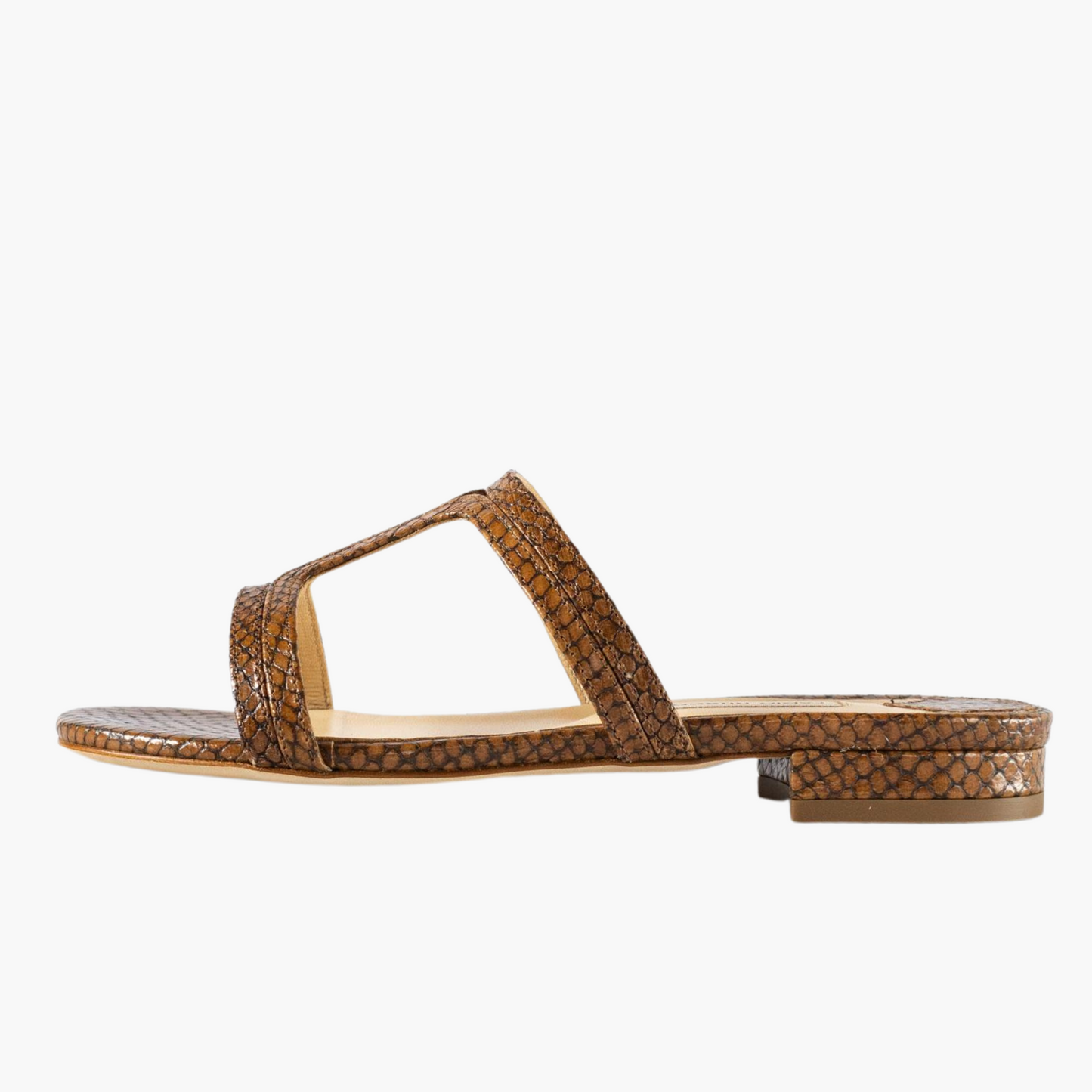 FABIO RUSCONI PYTHON PATTERN FLAT SANDALS