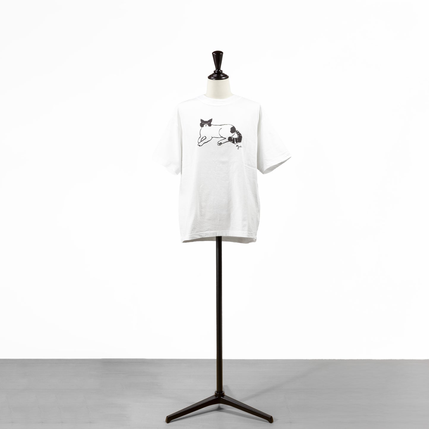 25SS grin エーゲ海天竺くつろぎねこプリントTシャツ