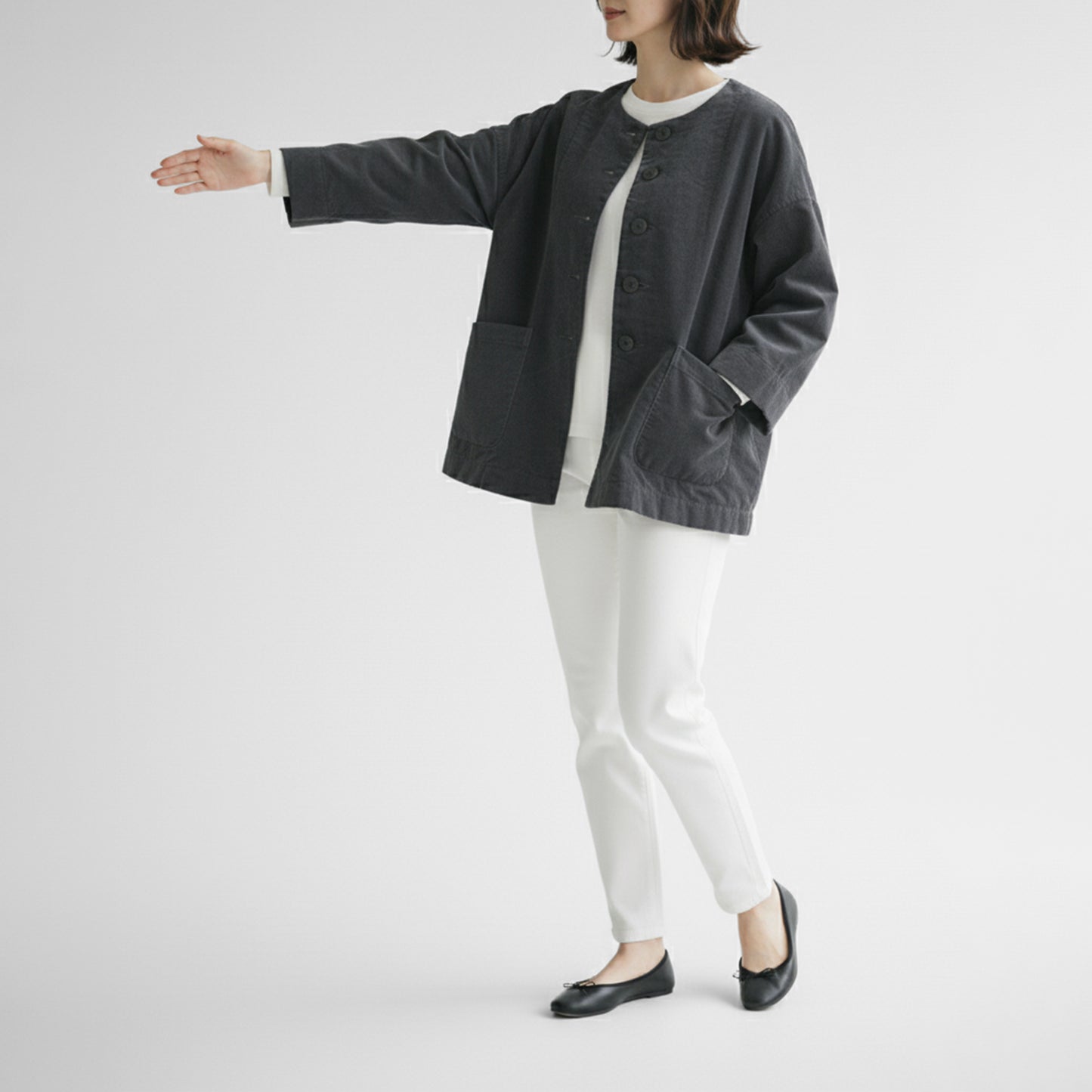 25AW grin コーデュロイクルーワイドジャケット 8254J-009