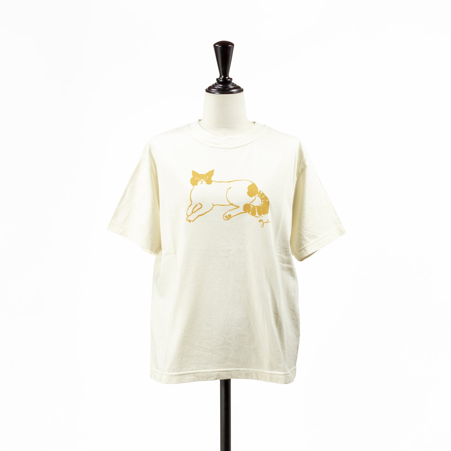 25SS grin エーゲ海天竺くつろぎねこプリントTシャツ