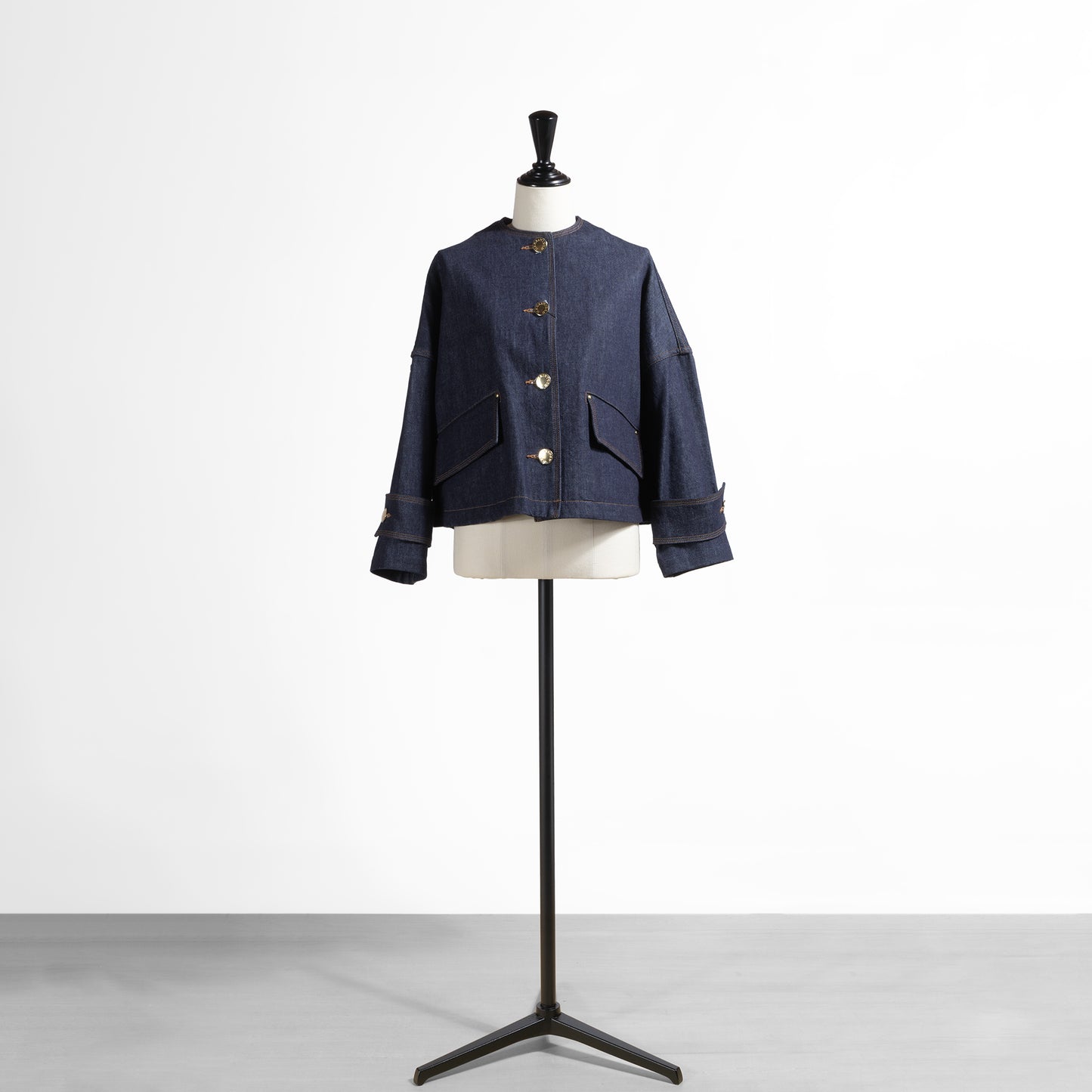 26SS MACKINTOSH HUMBIE ノーカラー デニムジャケット メタルボタン インディゴOW L261ND1004BGALT