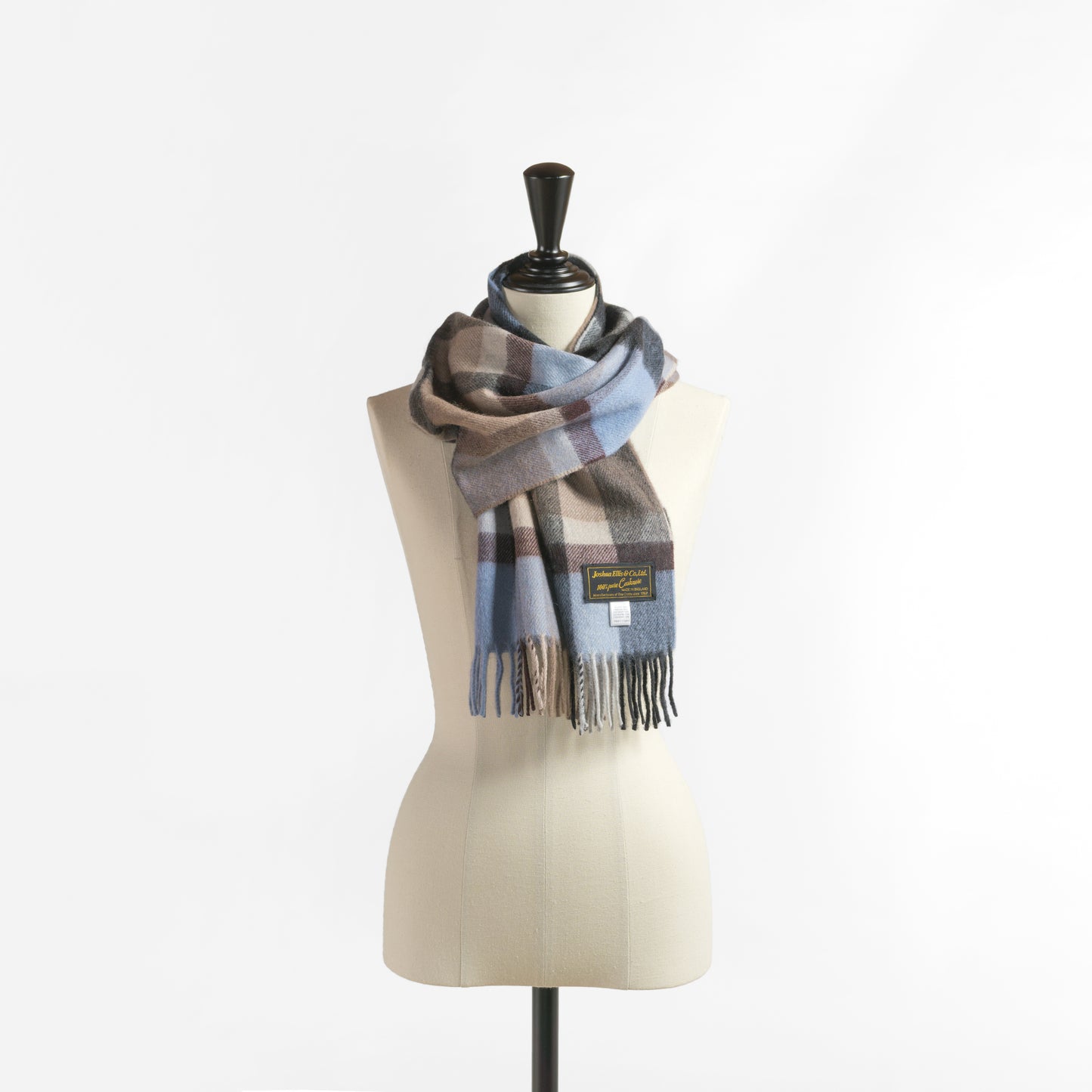 Joshua Ellis SURPLUS CHECK CASHMERE STOLE 30×180 RWC51046