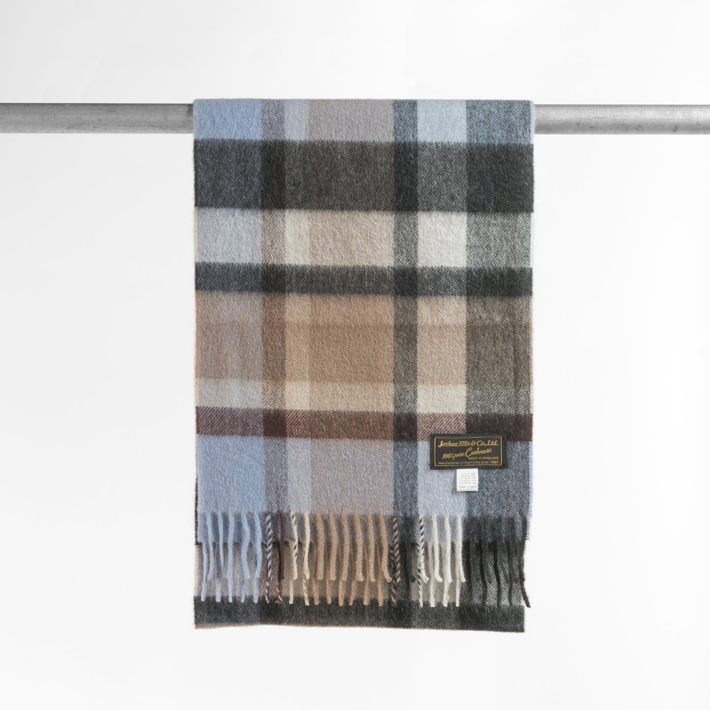 Joshua Ellis SURPLUS CHECK CASHMERE STOLE 30×180 RWC51046