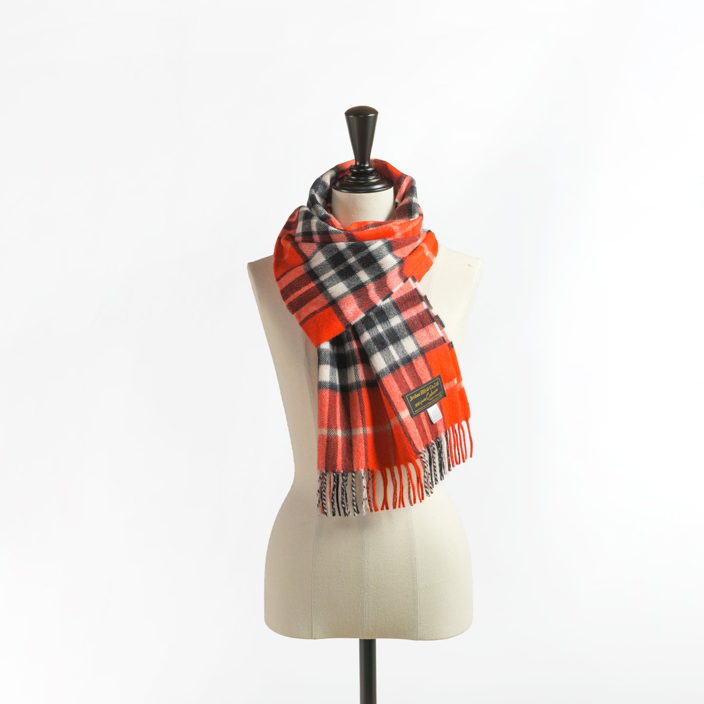 Joshua Ellis SURPLUS CHECK CASHMERE STOLE 30×180 CPGR50421