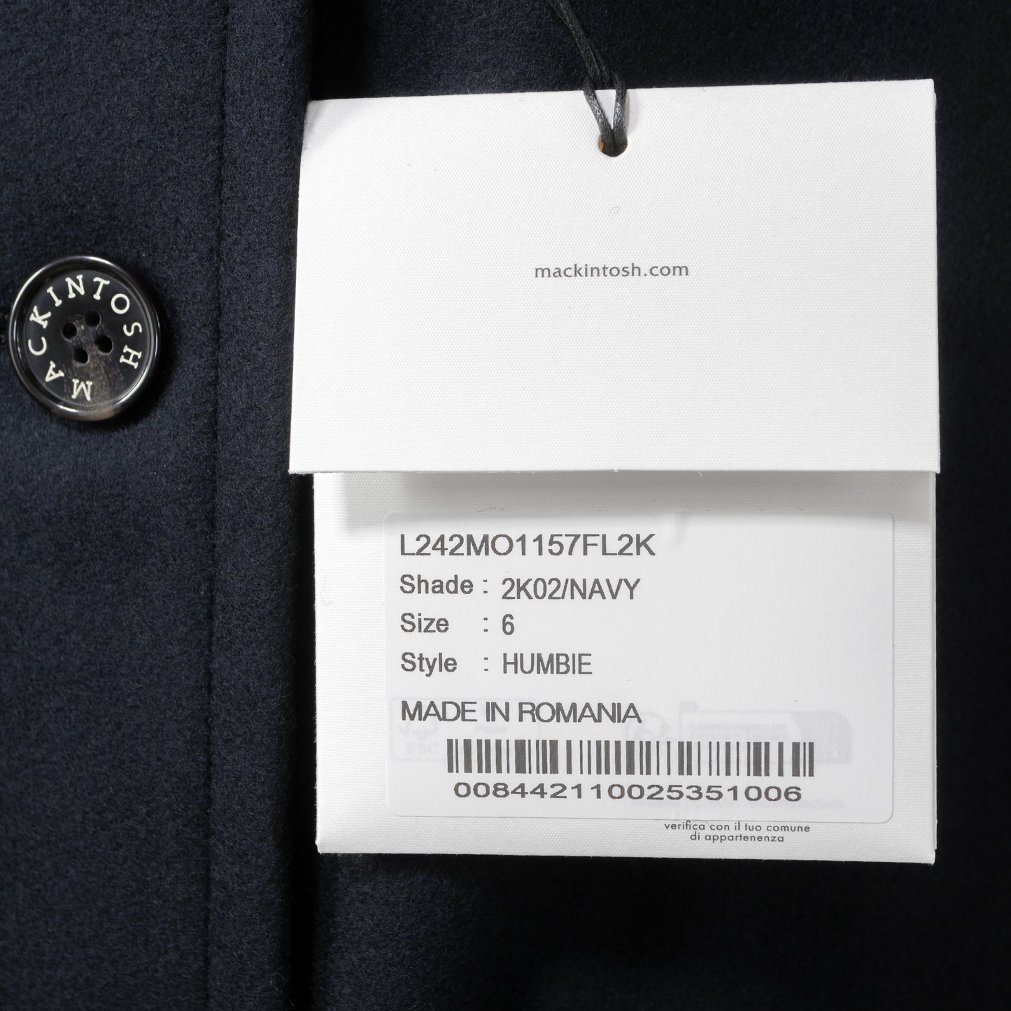 24AW MACKINTOSH HUMBIE NAVY