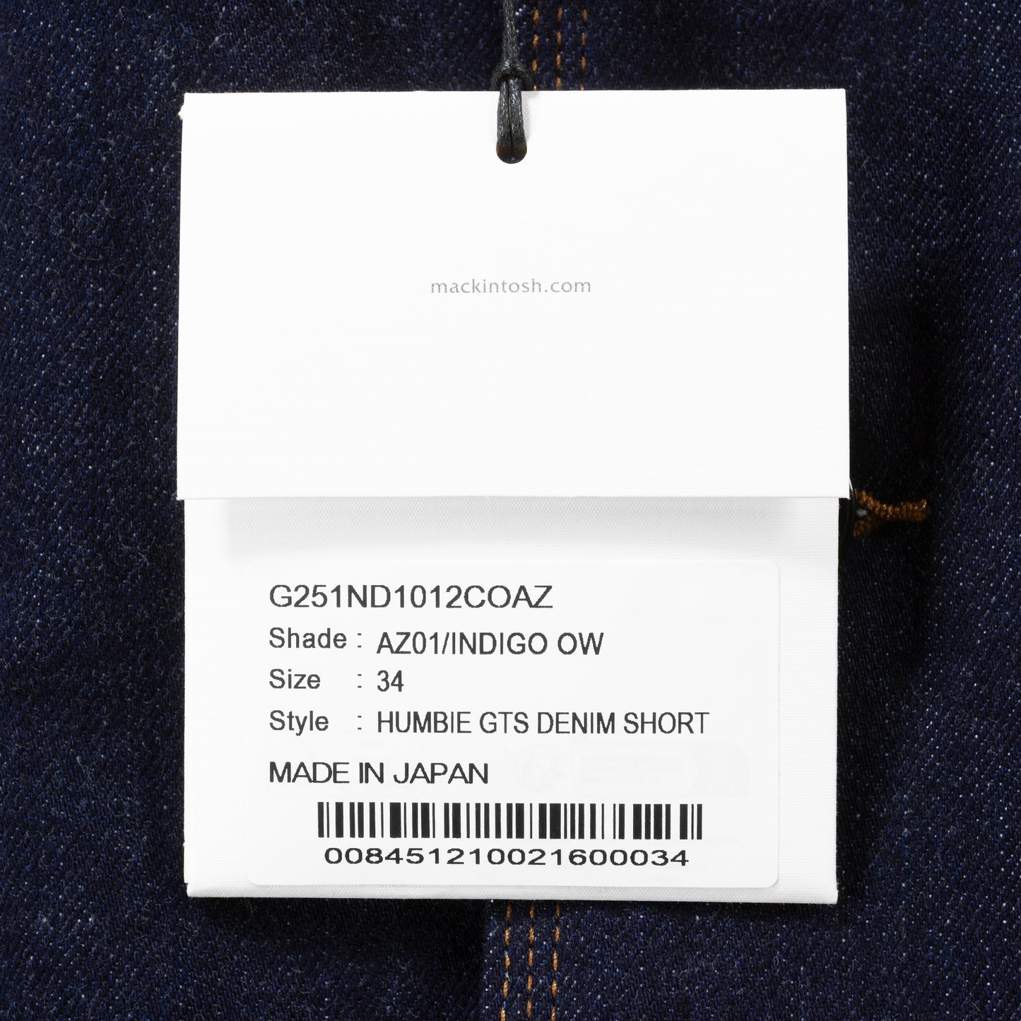 25SS MACKINTOSH MEN ハンビー GTS デニムショート