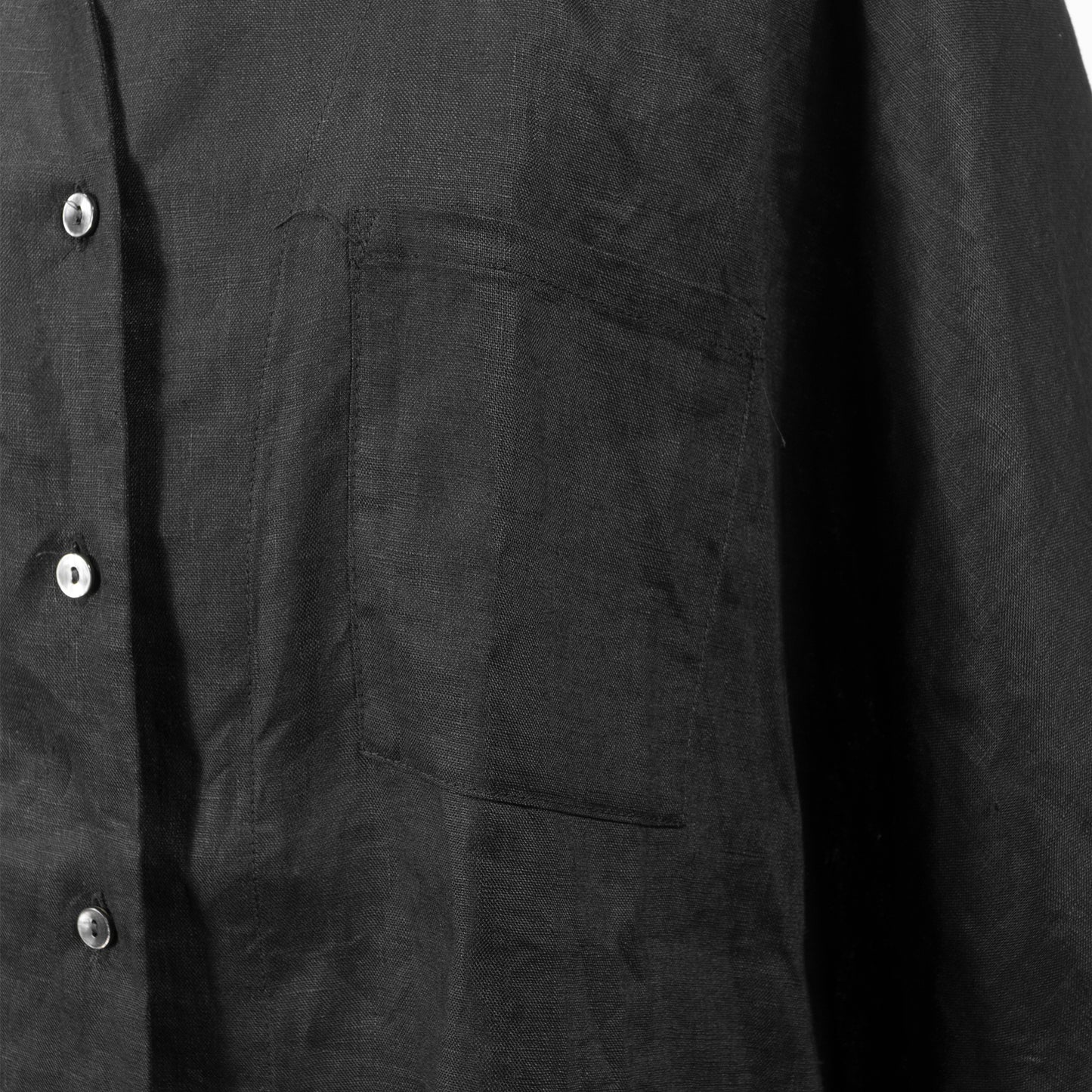 25SS mizuiro ind リネンスタンドカラーコクーンシャツ