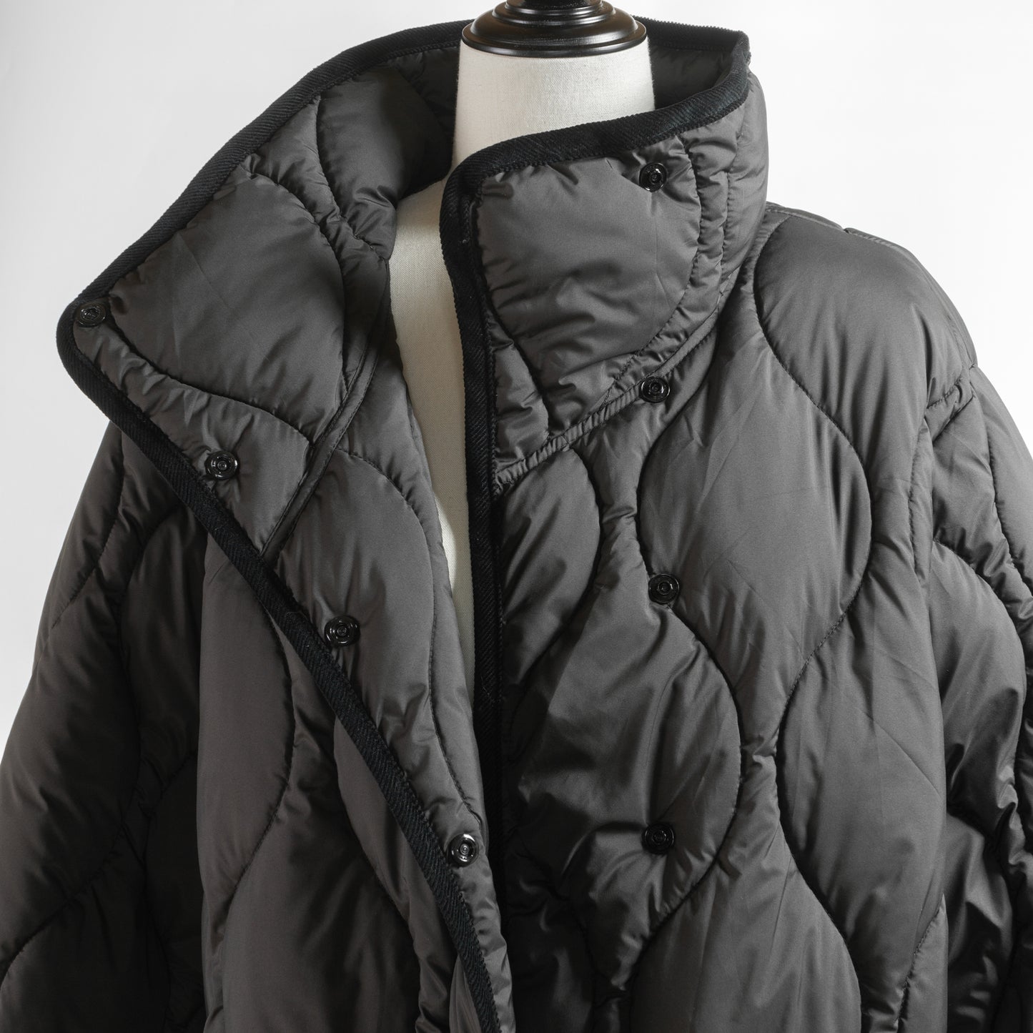 mizuiro ind QUILT STAND COLLAR COAT