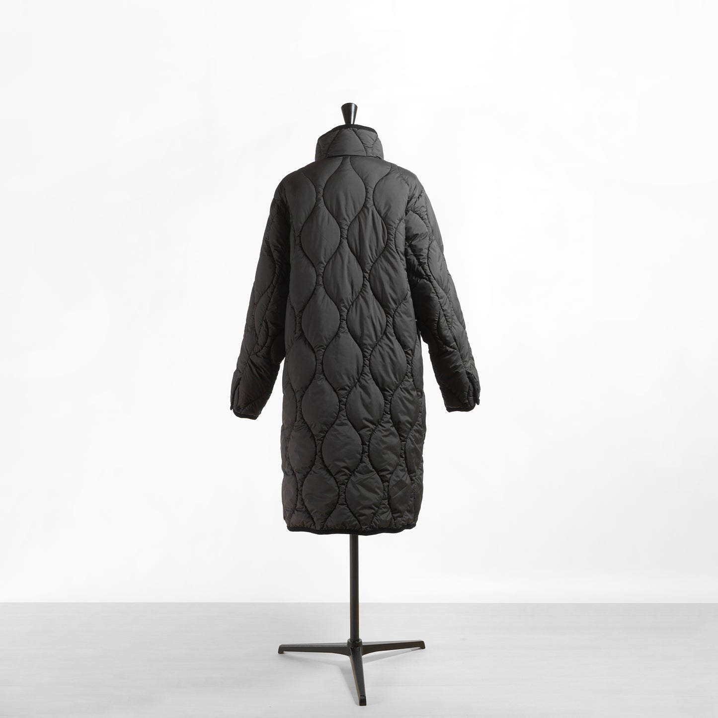 mizuiro ind QUILT STAND COLLAR COAT