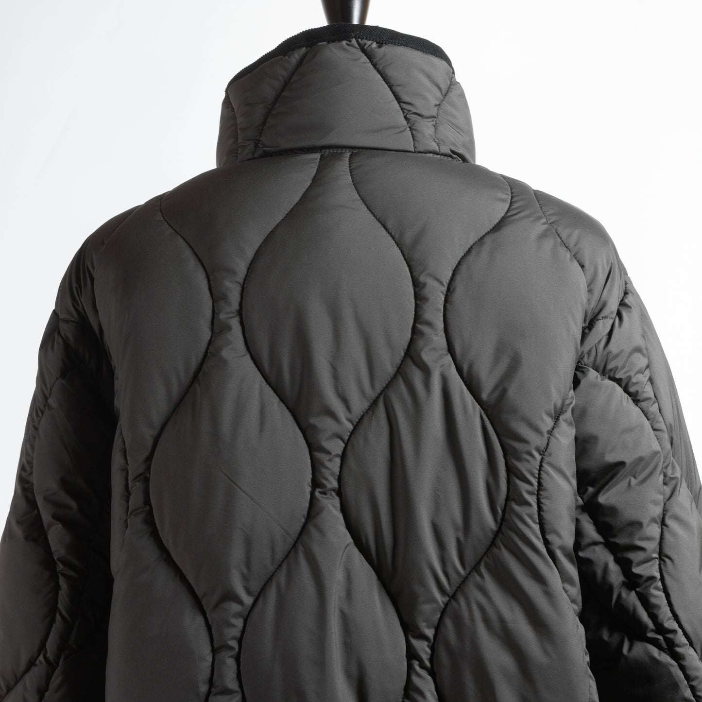 mizuiro ind QUILT STAND COLLAR COAT