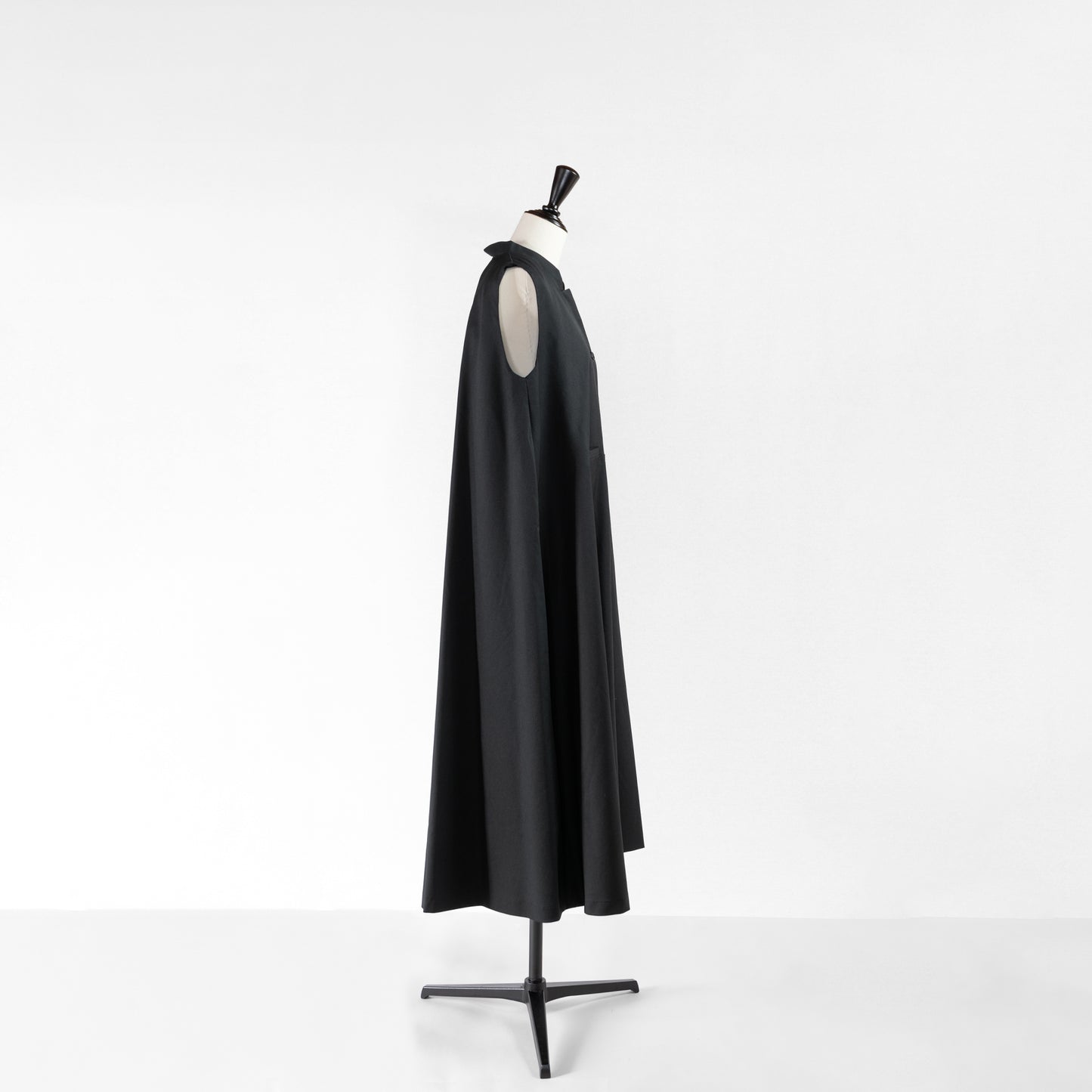 mizuiro ind STAND COLLAR FLARE JILET OP