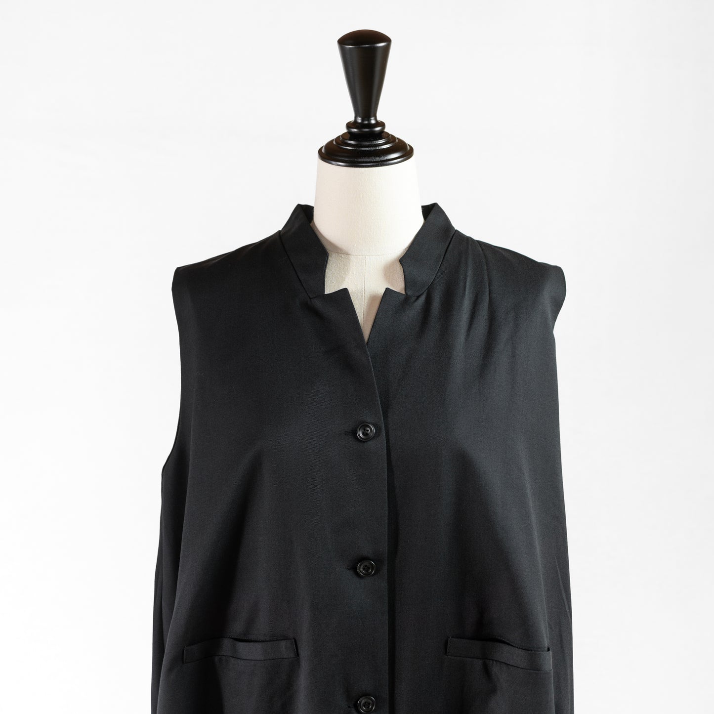 mizuiro ind STAND COLLAR FLARE JILET OP