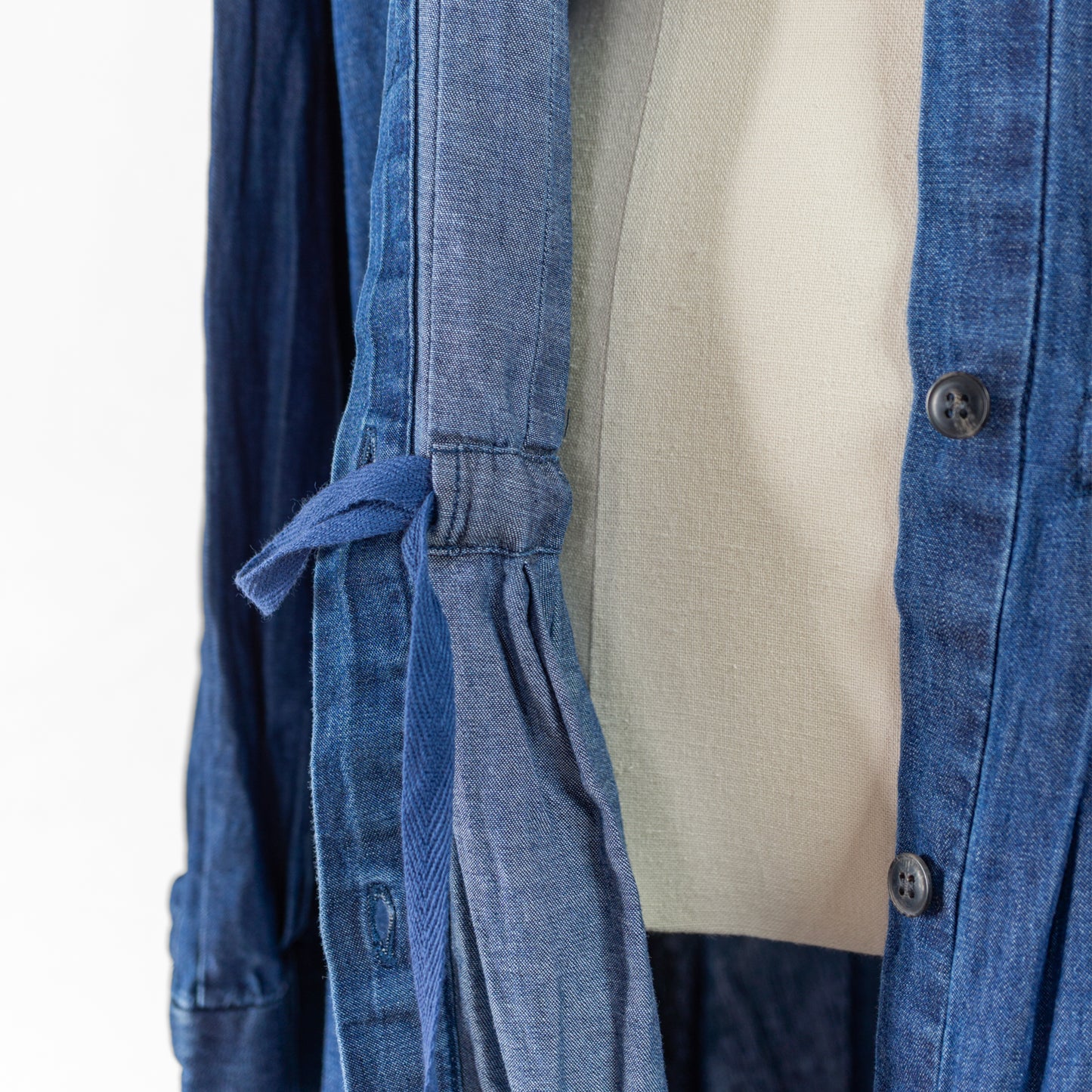 mizuiro ind DENIM PIN TUCKED OP