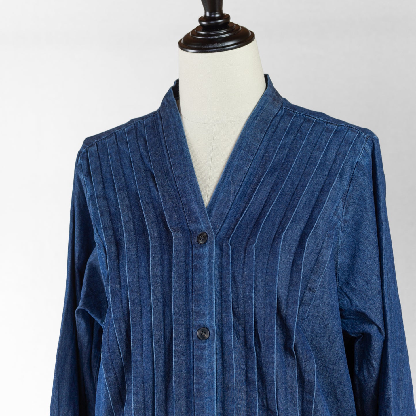 mizuiro ind DENIM PIN TUCKED OP
