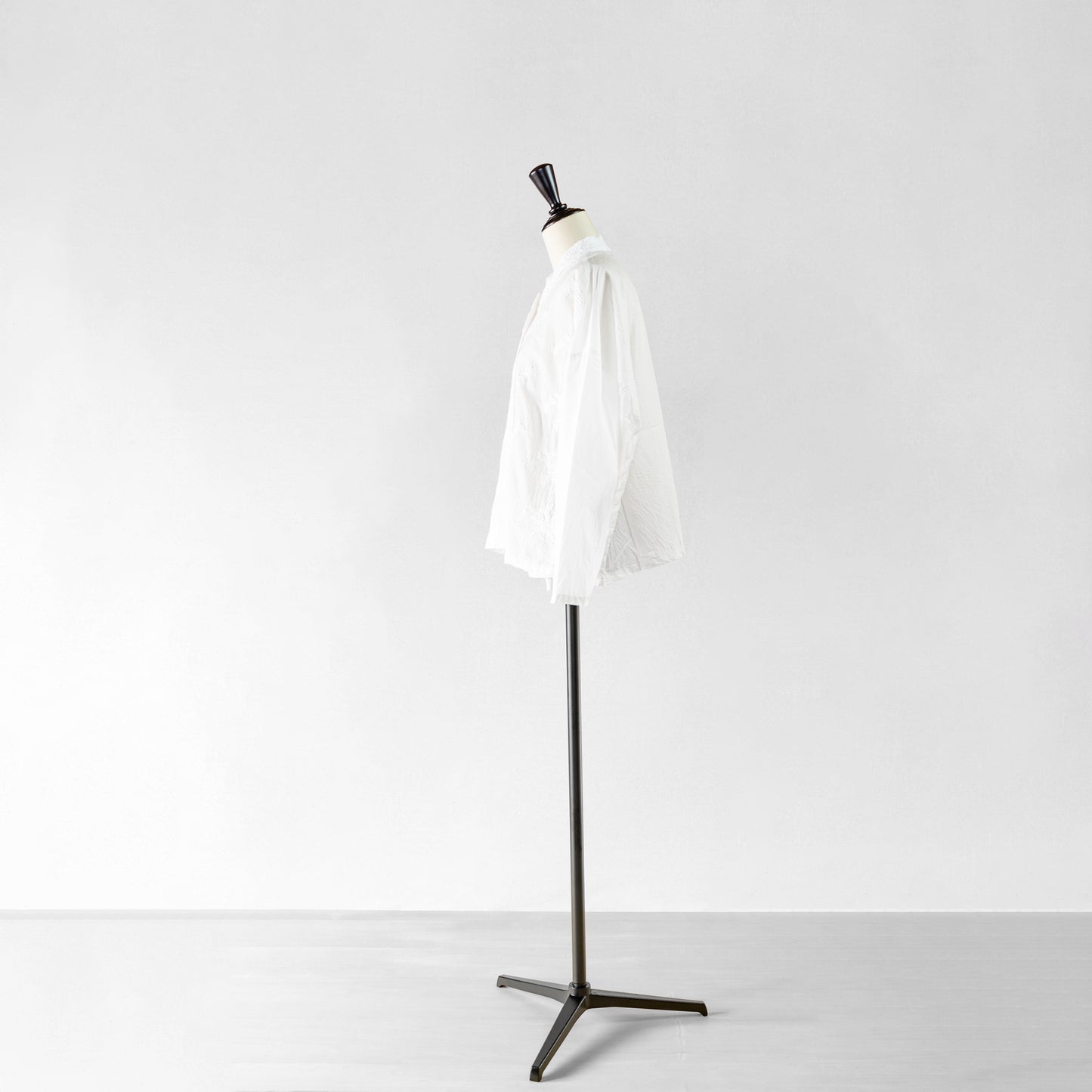mizuiro ind LACE STAND COLLAR WIDE SHIRT
