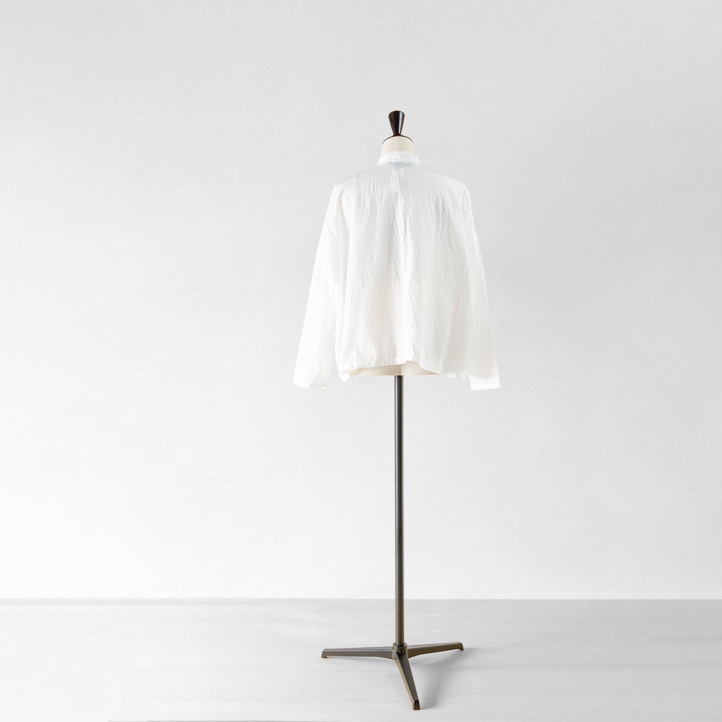 mizuiro ind LACE STAND COLLAR WIDE SHIRT