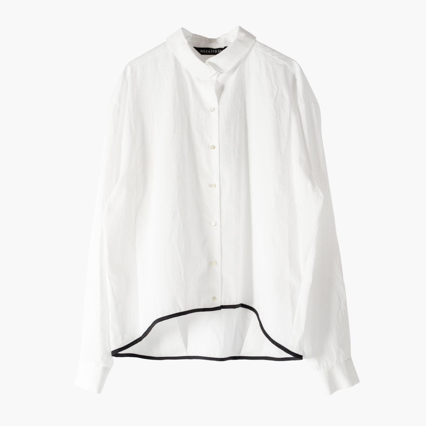 mizuiro ind BICOLOR HEM ROUND COLLAR SHIRT