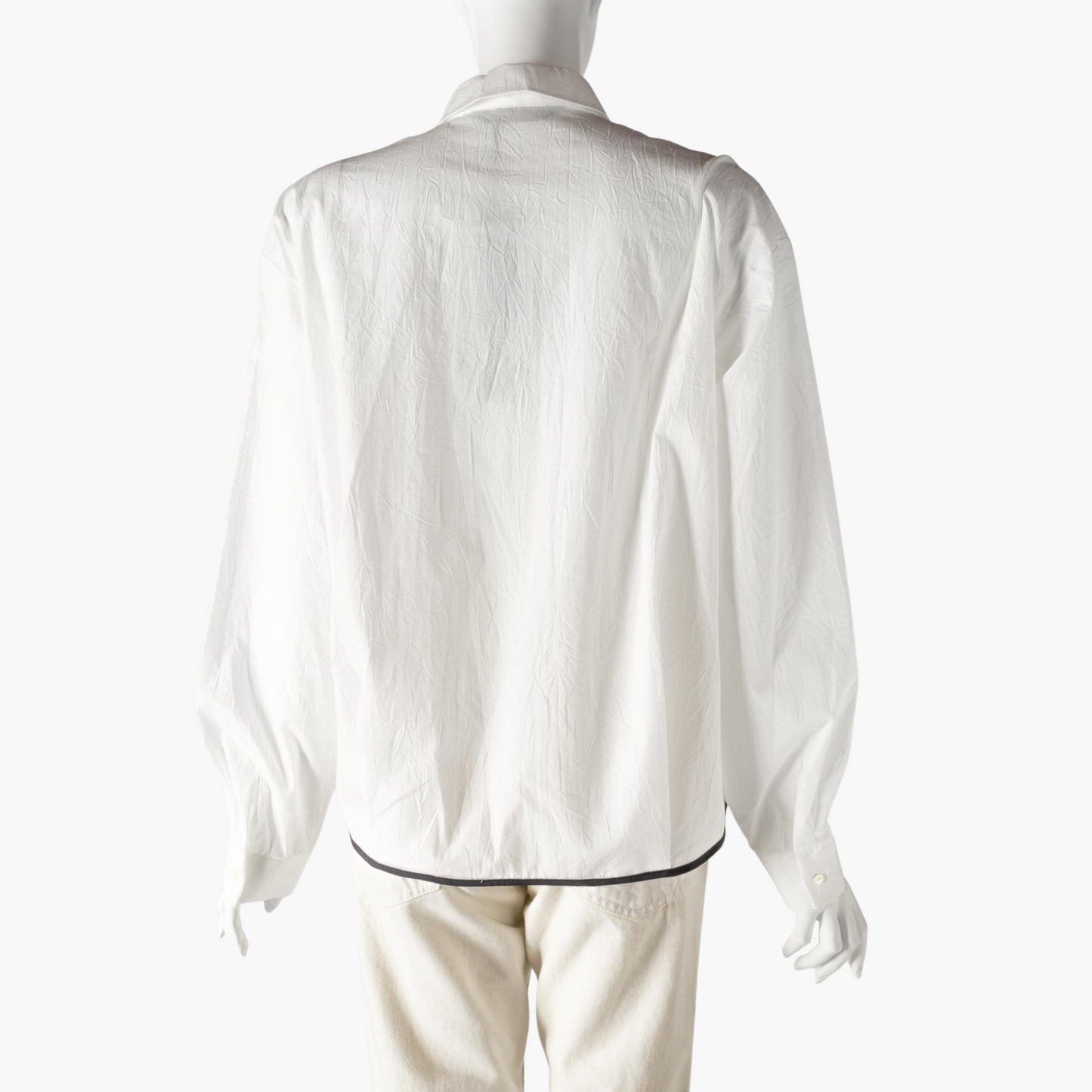mizuiro ind BICOLOR HEM ROUND COLLAR SHIRT