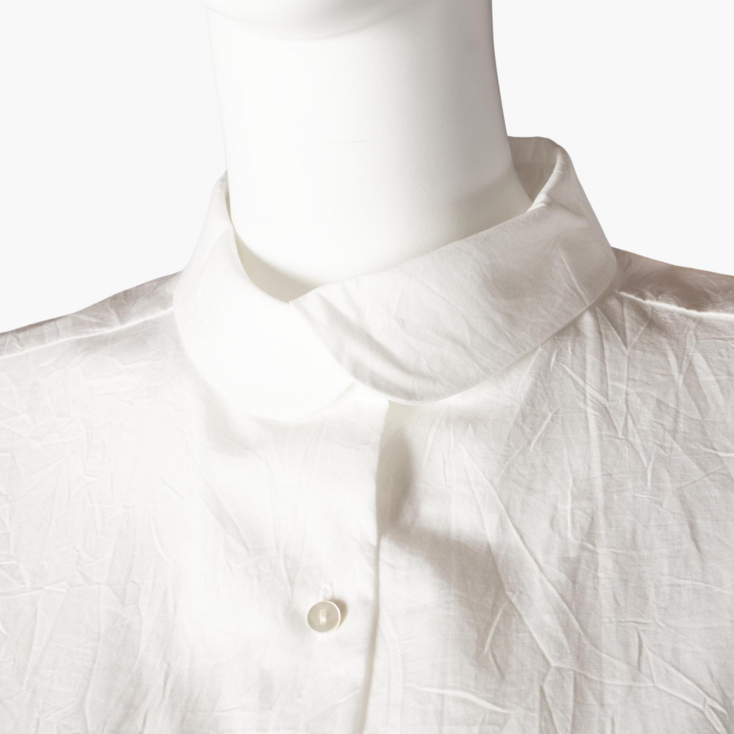 mizuiro ind BICOLOR HEM ROUND COLLAR SHIRT