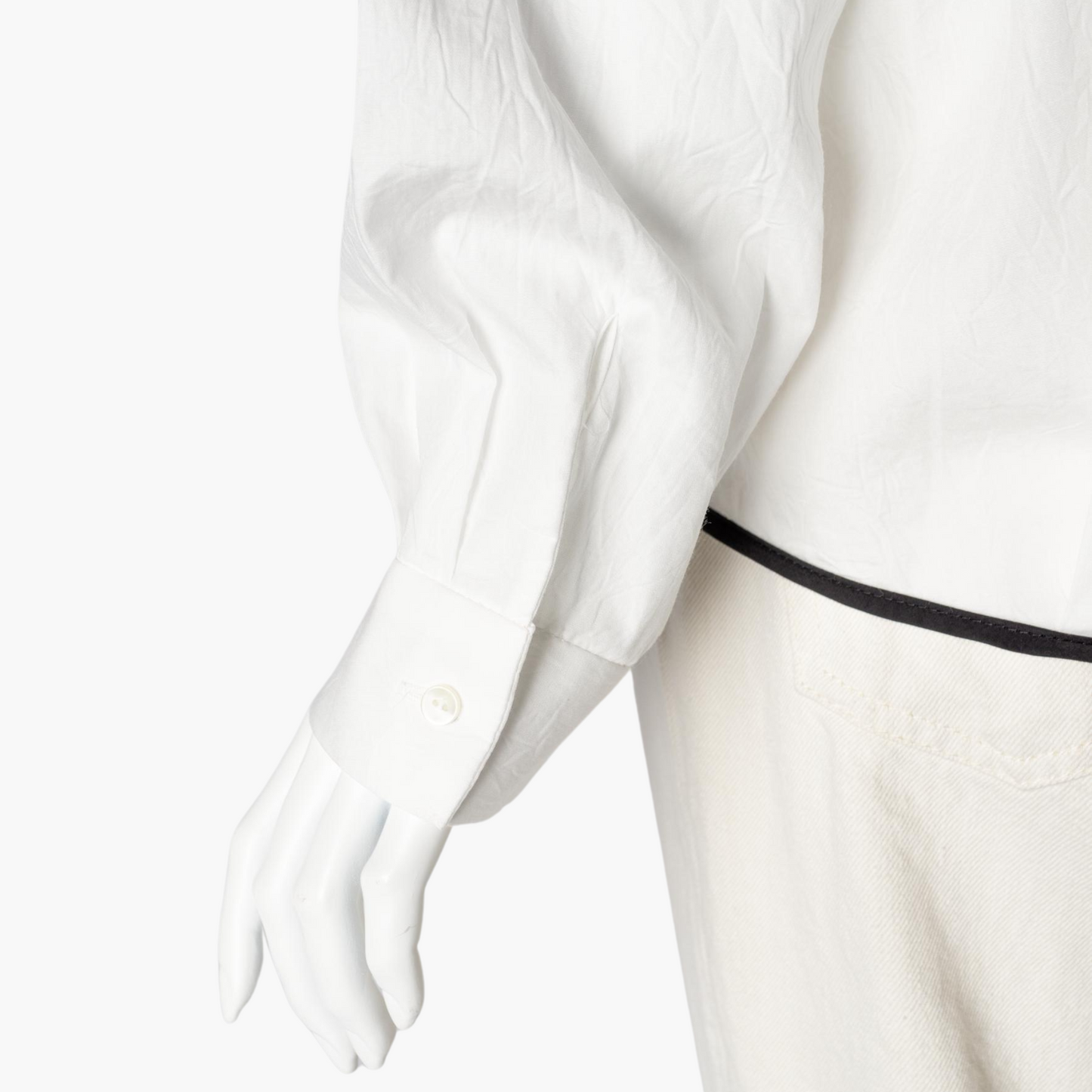 mizuiro ind BICOLOR HEM ROUND COLLAR SHIRT