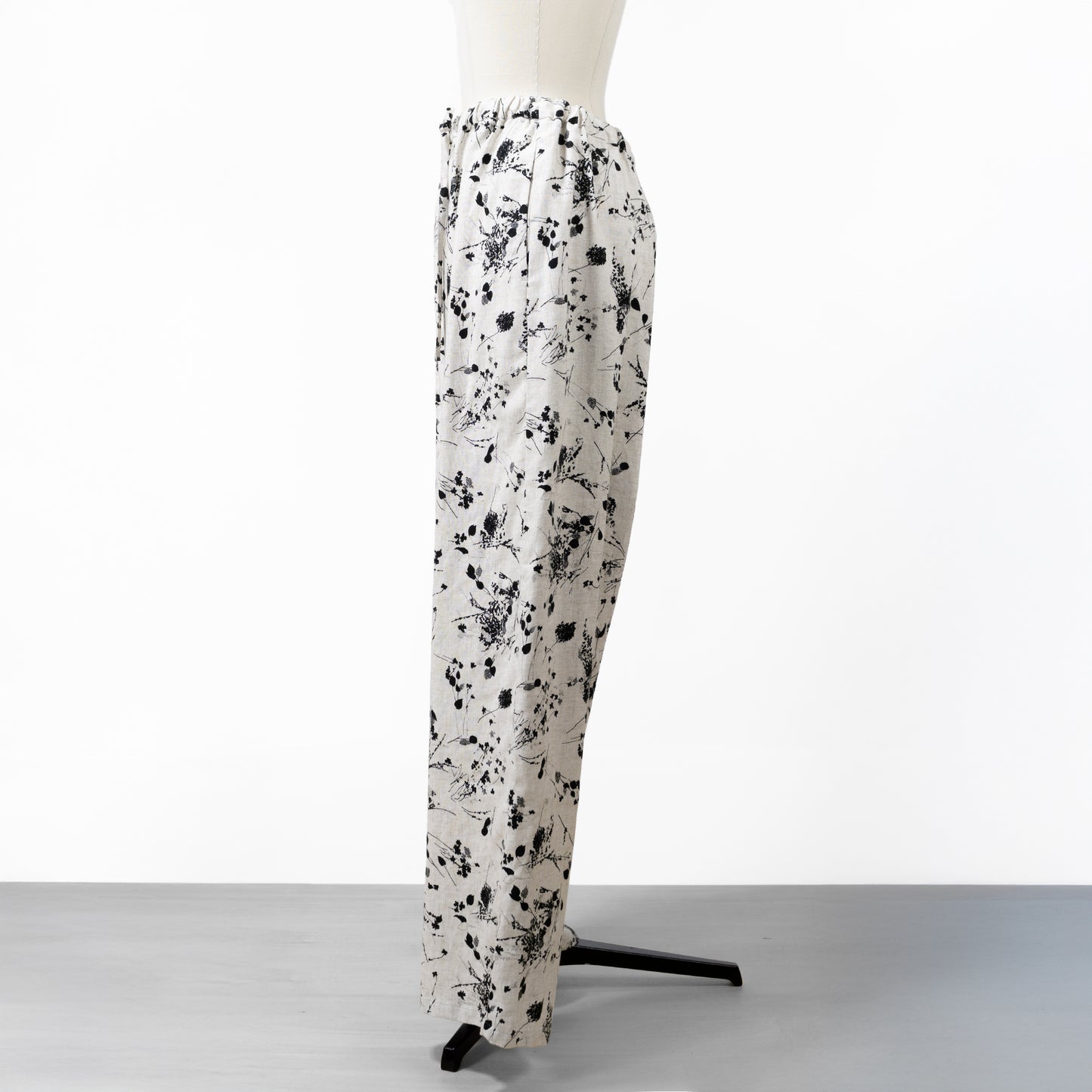 25SS mizuiro ind レーヨンリネンプリントイージーパンツ