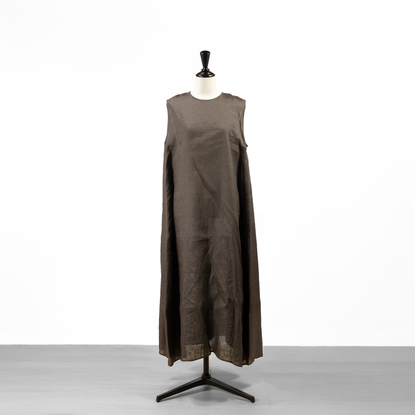 25SS mizuiro ind リネンノースリーブフレアワンピース