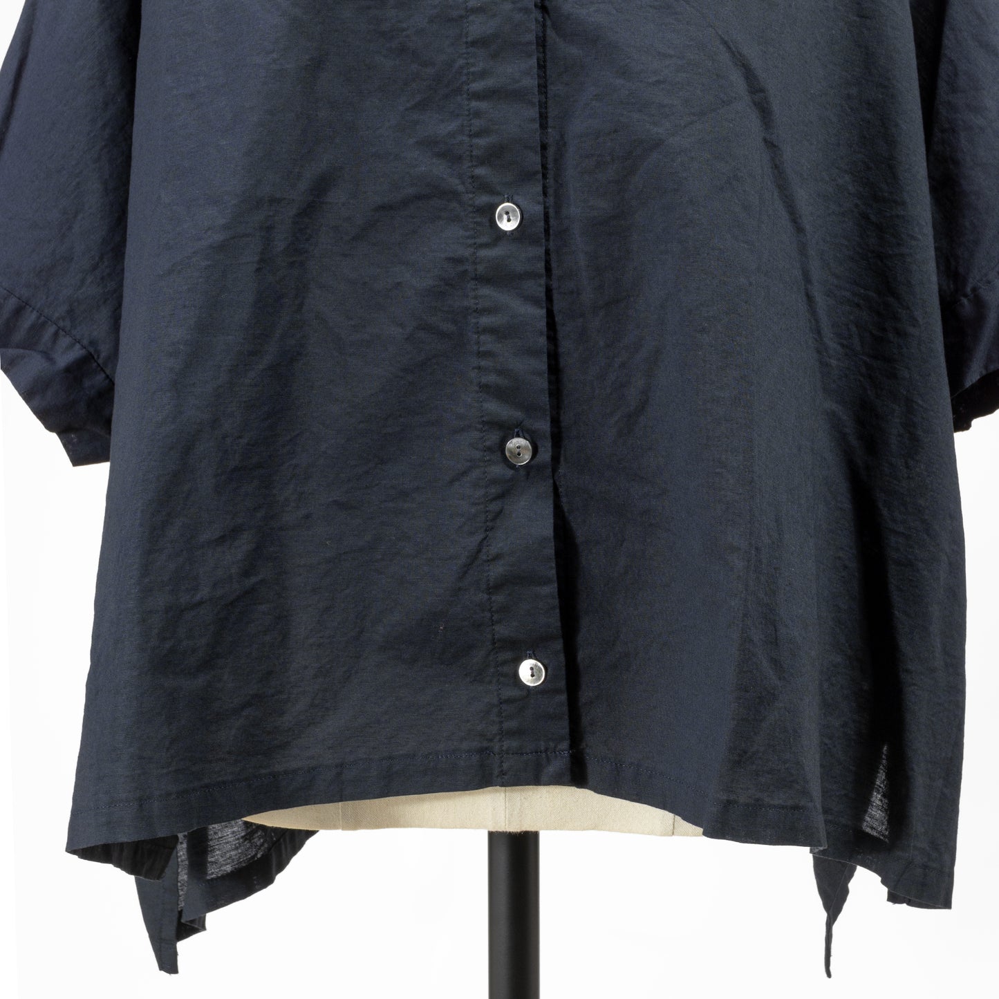 25SS mizuiro ind リネンブレンドスタンドカラーワイドシャツ