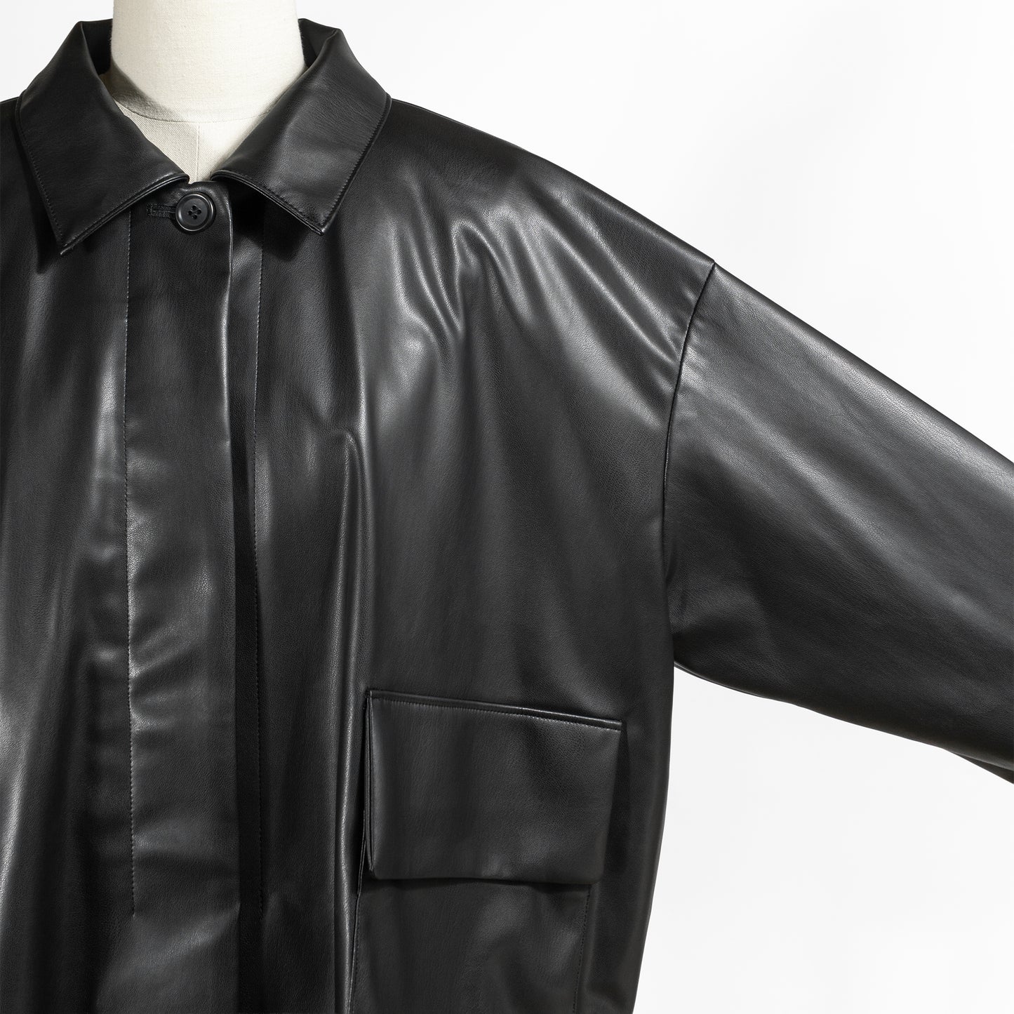 25AW mizuiro ind シンセティックレザーシャツジャケット 3-270069