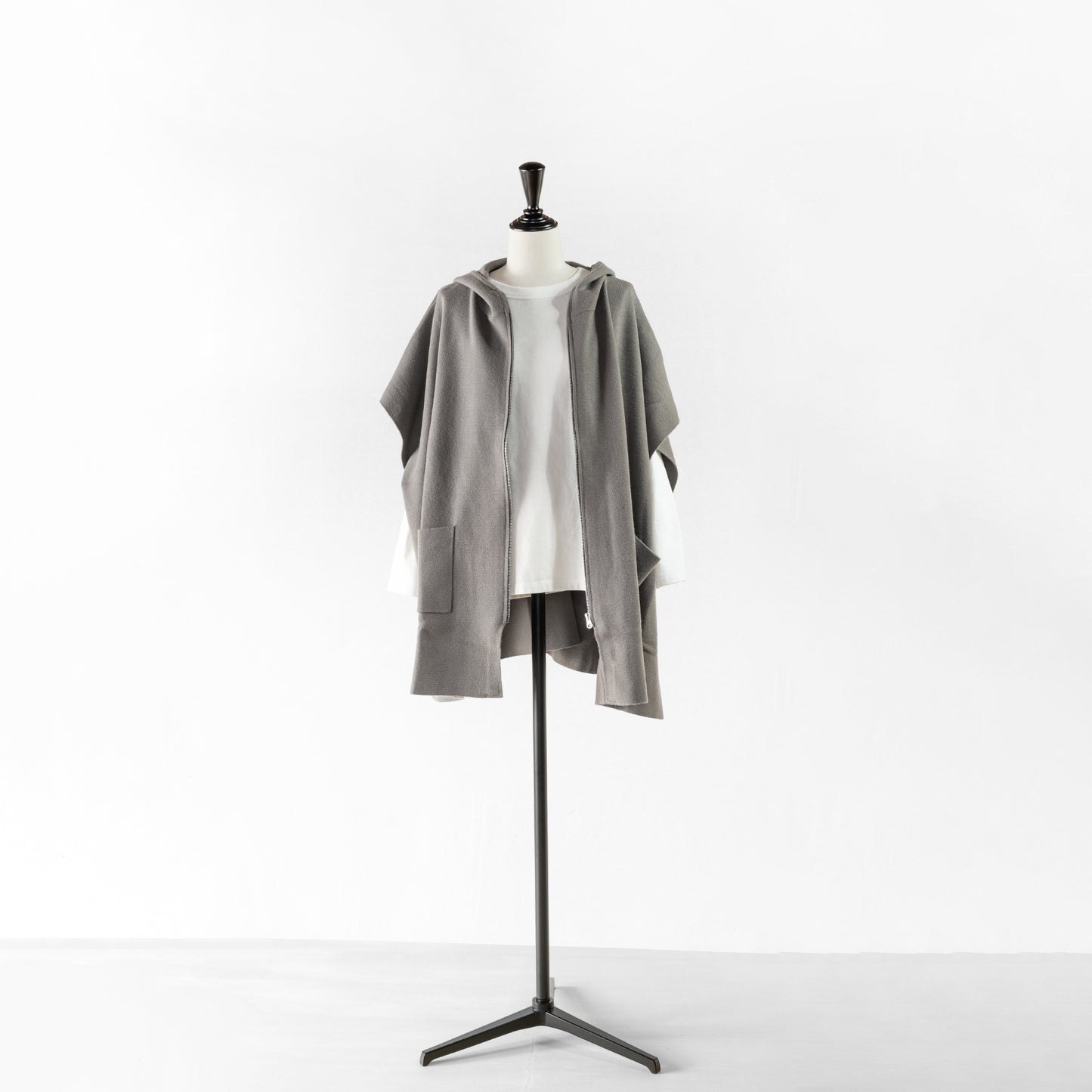 cafune MILANO RIB WIDE ZIP HOODIE