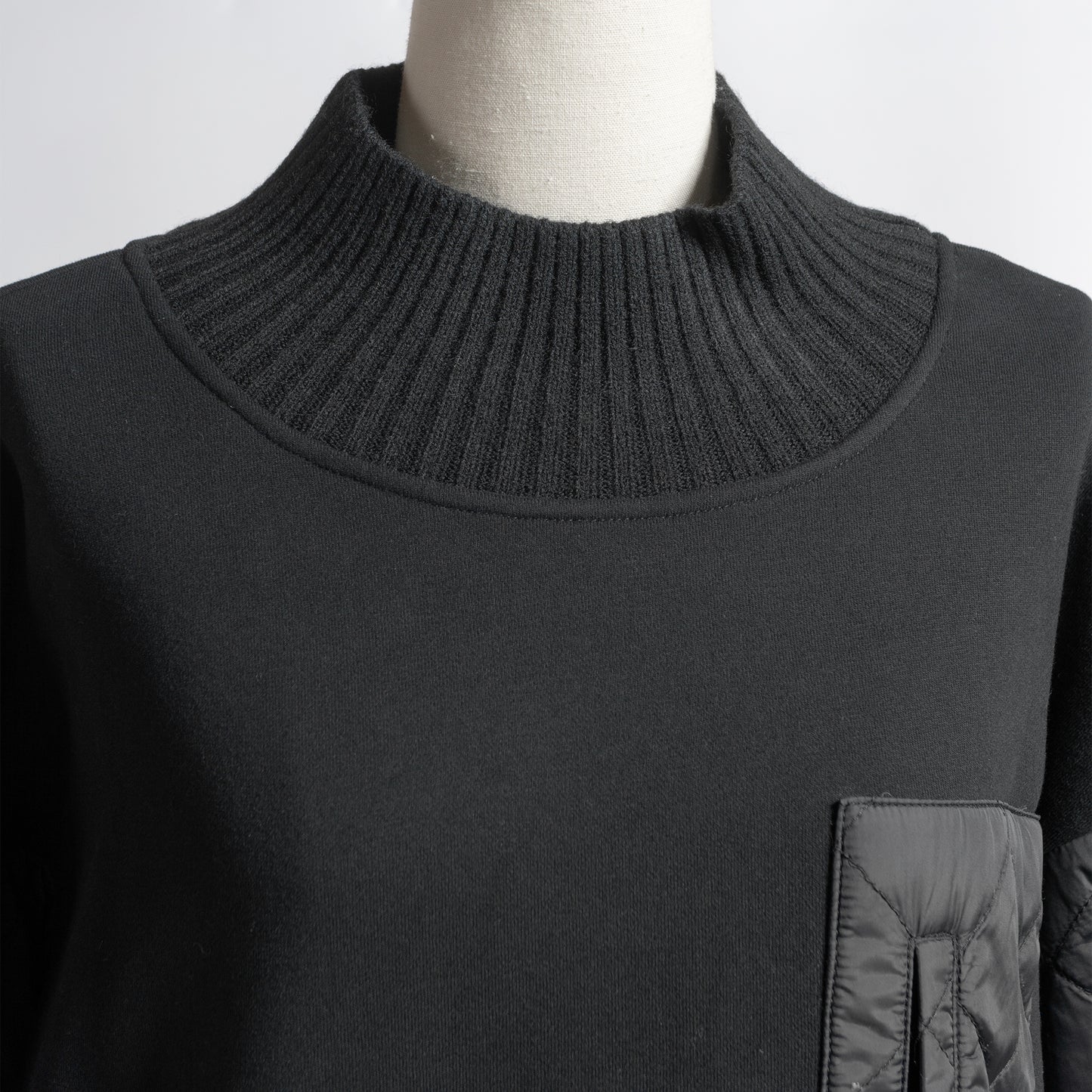 PASSIONE QUILTING SWEAT KNIT COMBI TOP