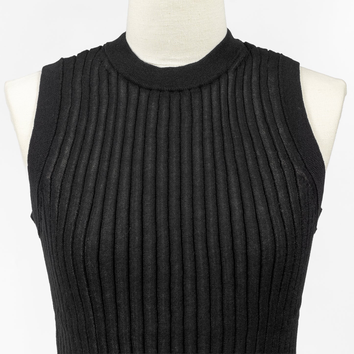 25SS SACRA コットンナイロンファインツイストリブノースリーブトップ