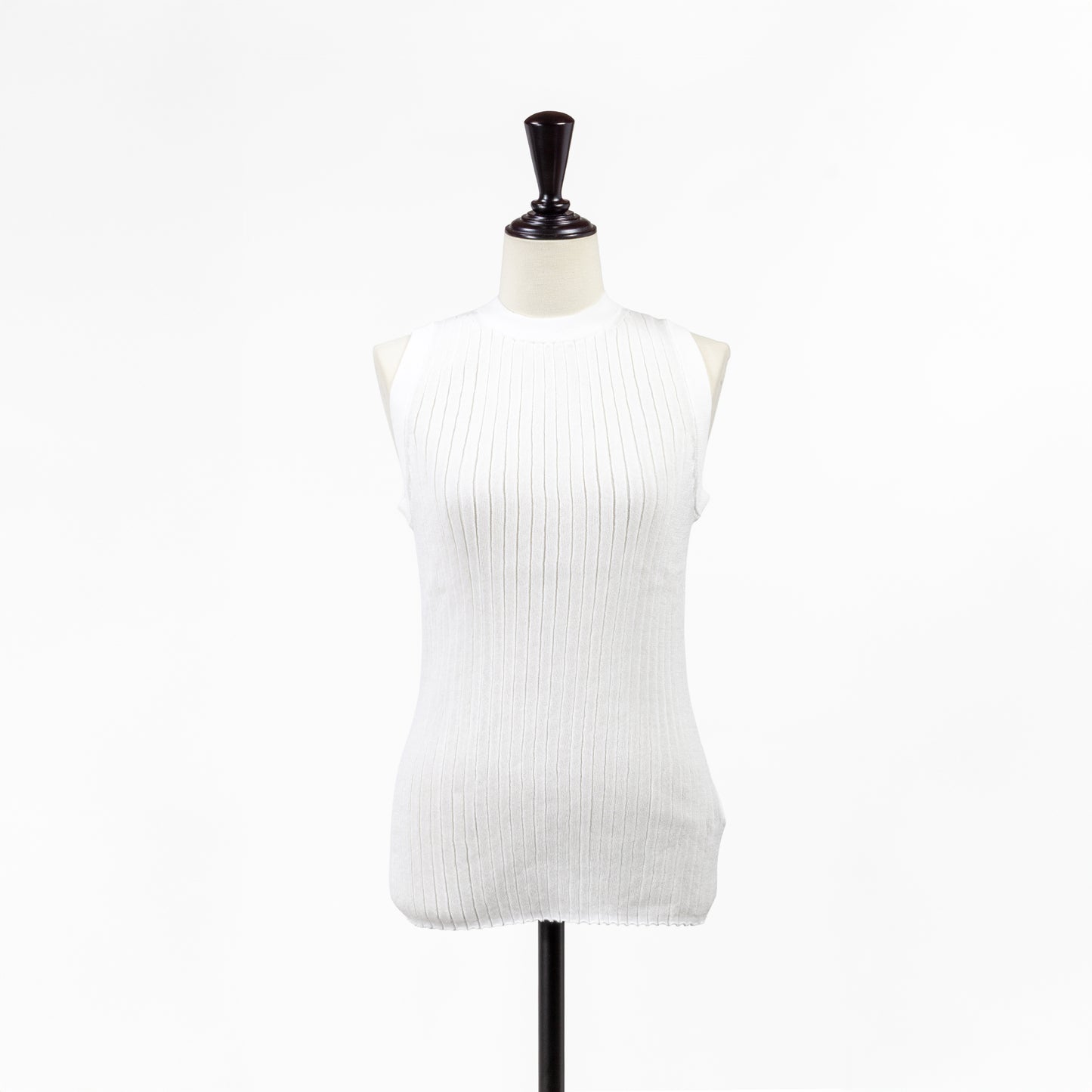 25SS SACRA コットンナイロンファインツイストリブノースリーブトップ