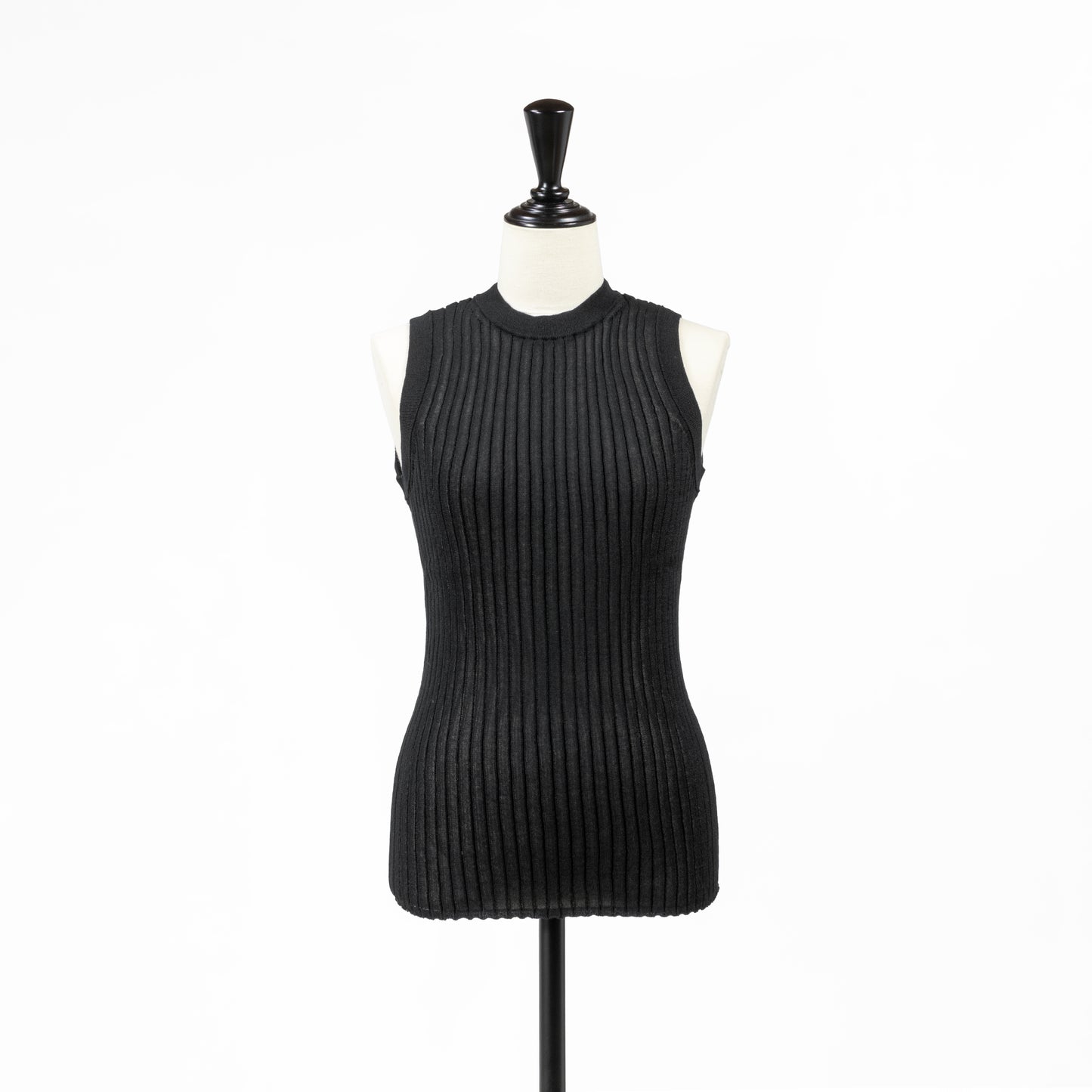 25SS SACRA コットンナイロンファインツイストリブノースリーブトップ