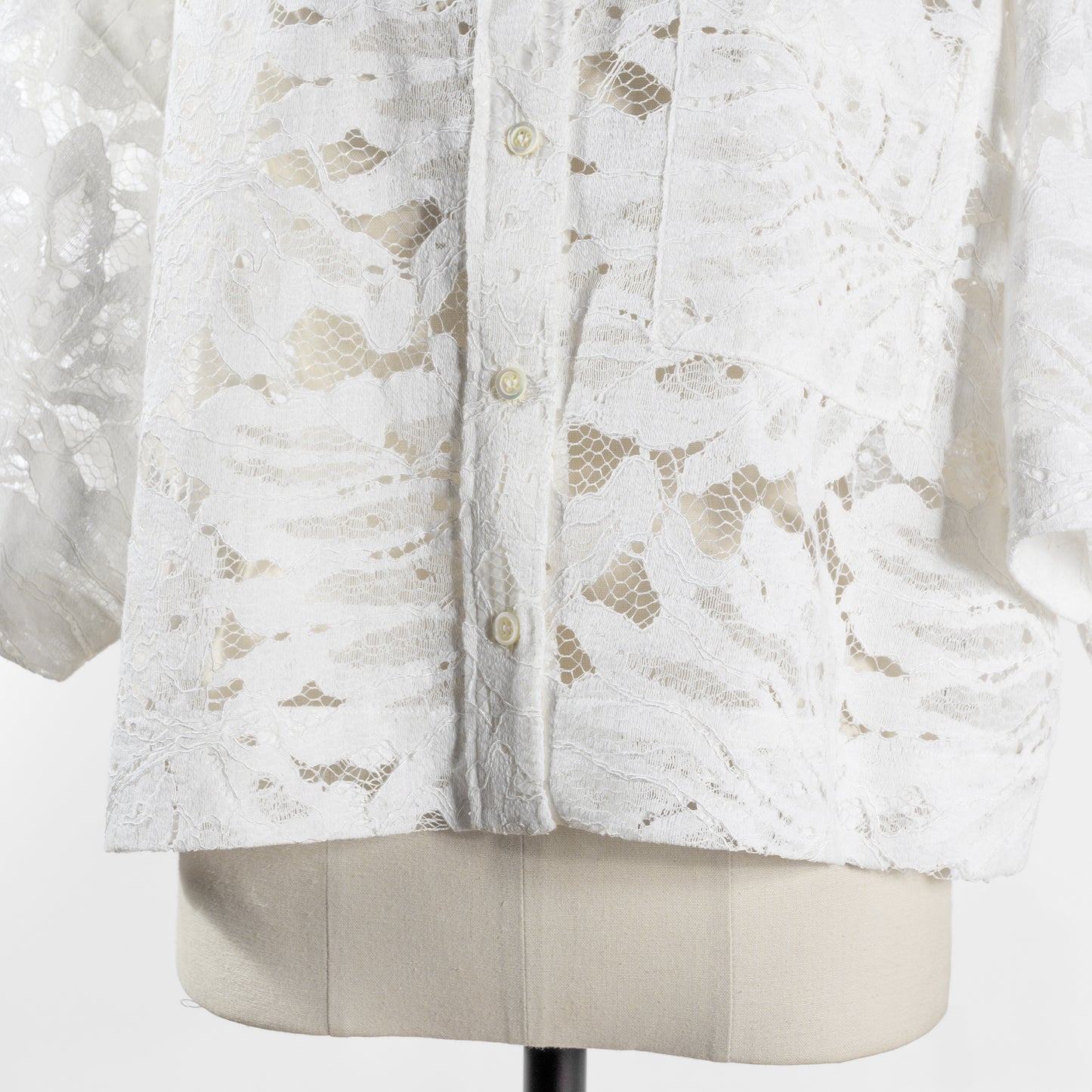 25SS SACRA リーフラッセルレースクロップドシャツ