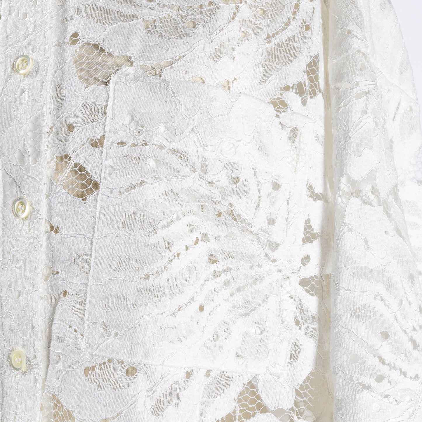 25SS SACRA リーフラッセルレースクロップドシャツ