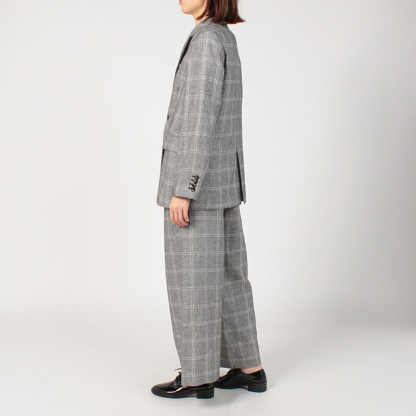 SACRA LINEN COTTON PLAID JACKET