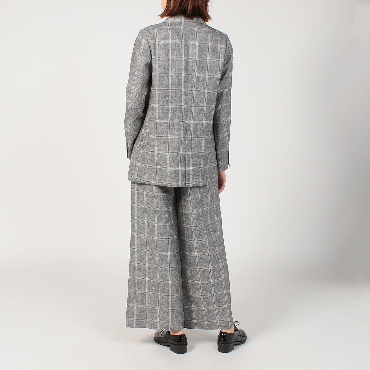 SACRA LINEN COTTON PLAID JACKET