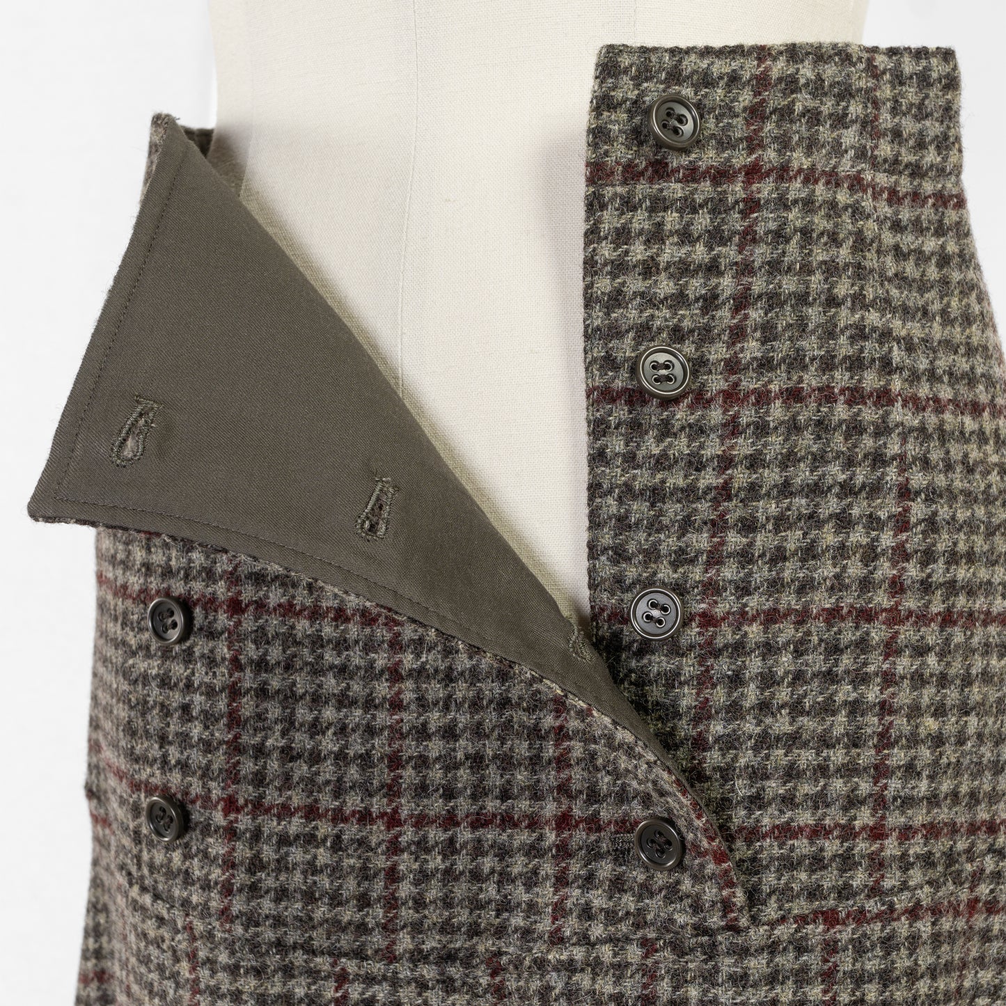 SARAHWEAR MOON BRITISH TWEED HIGH WAIST FLARE SKIRT