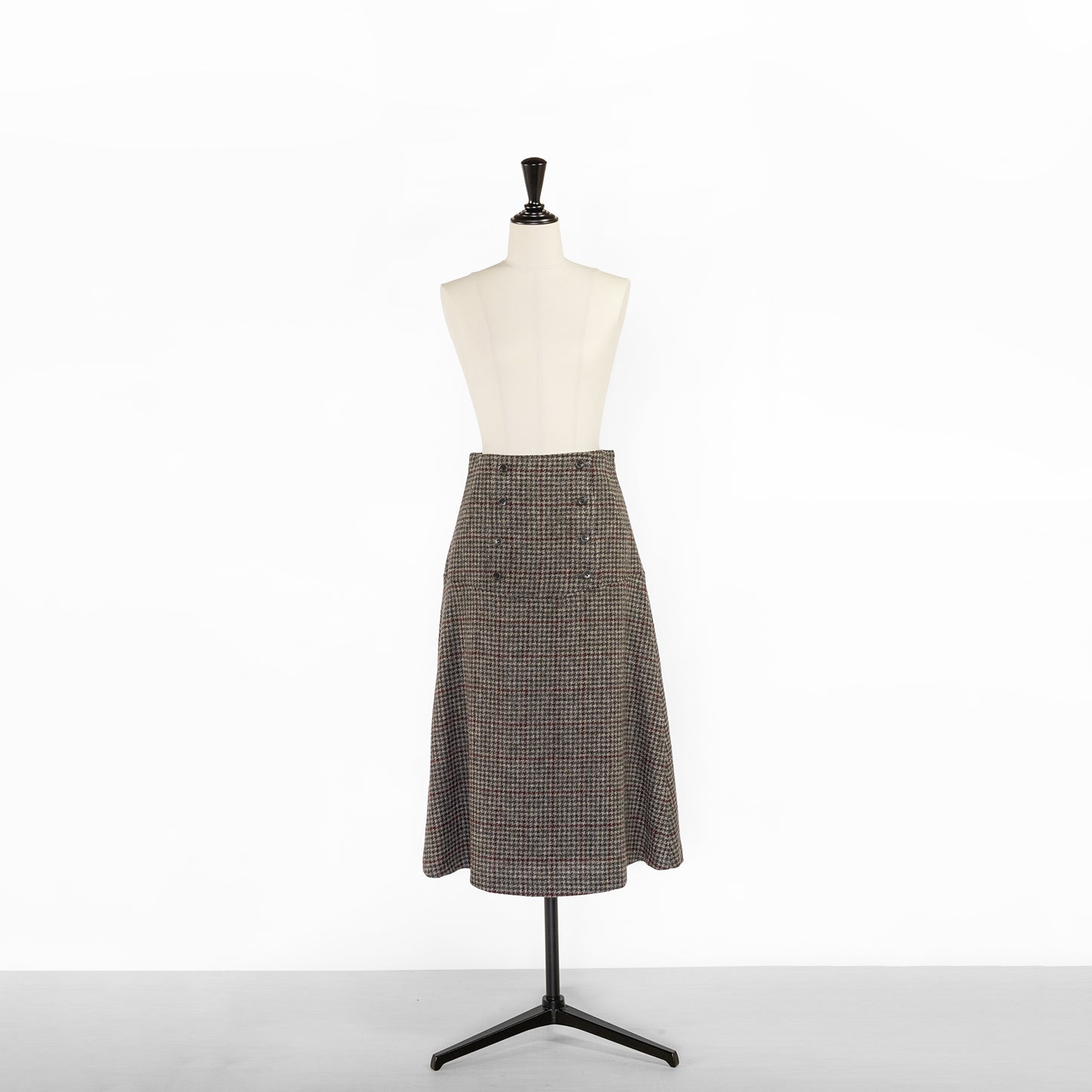SARAHWEAR MOON BRITISH TWEED HIGH WAIST FLARE SKIRT