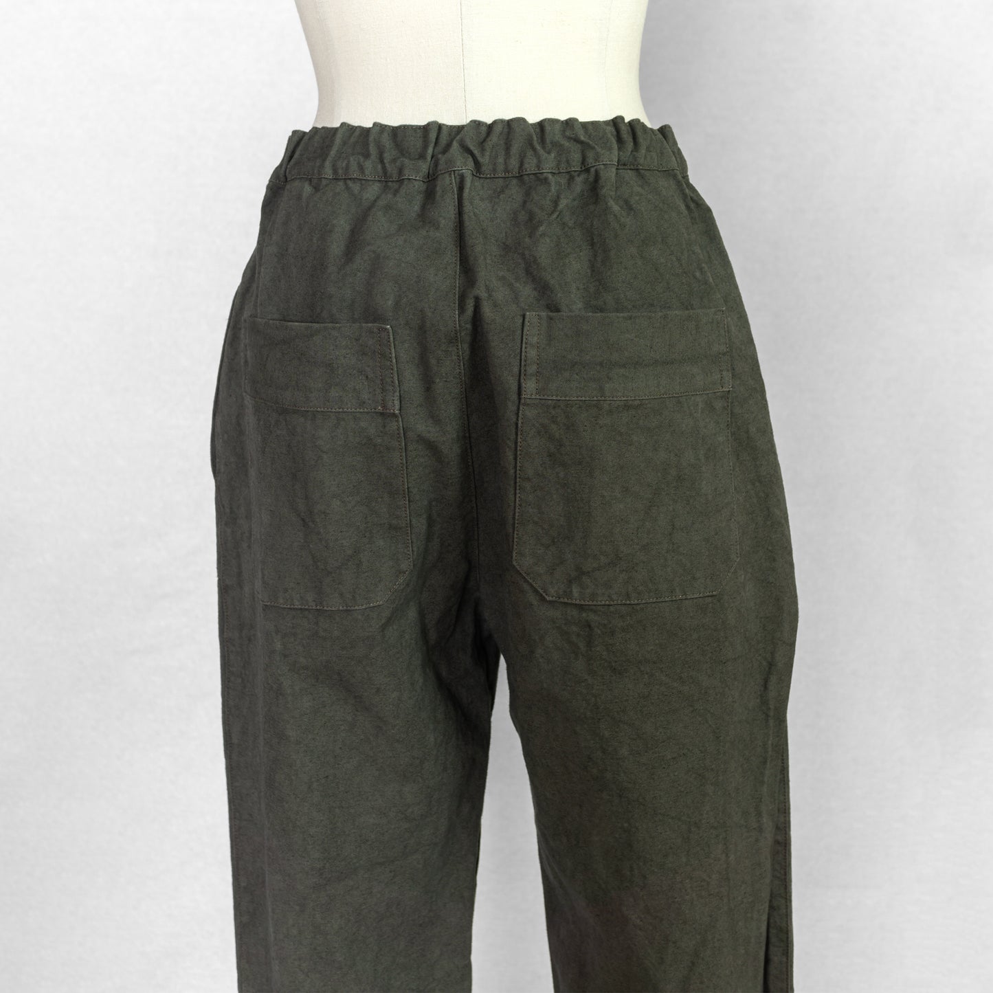 SARAHWEAR COTTON LINEN CANVAS SOFT TAPERED PANTS